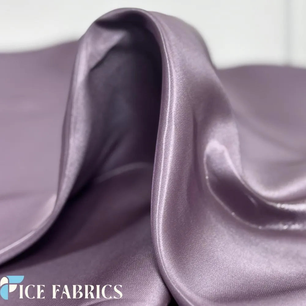 Mauve Silky Satin Fabric by the yard