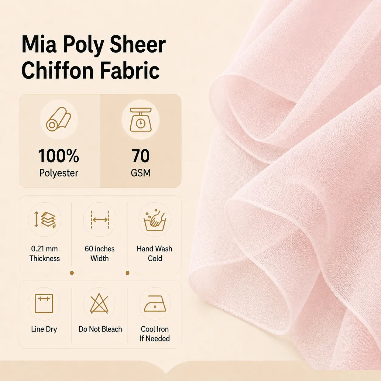 Mia Poly Sheer Chiffon Fabric