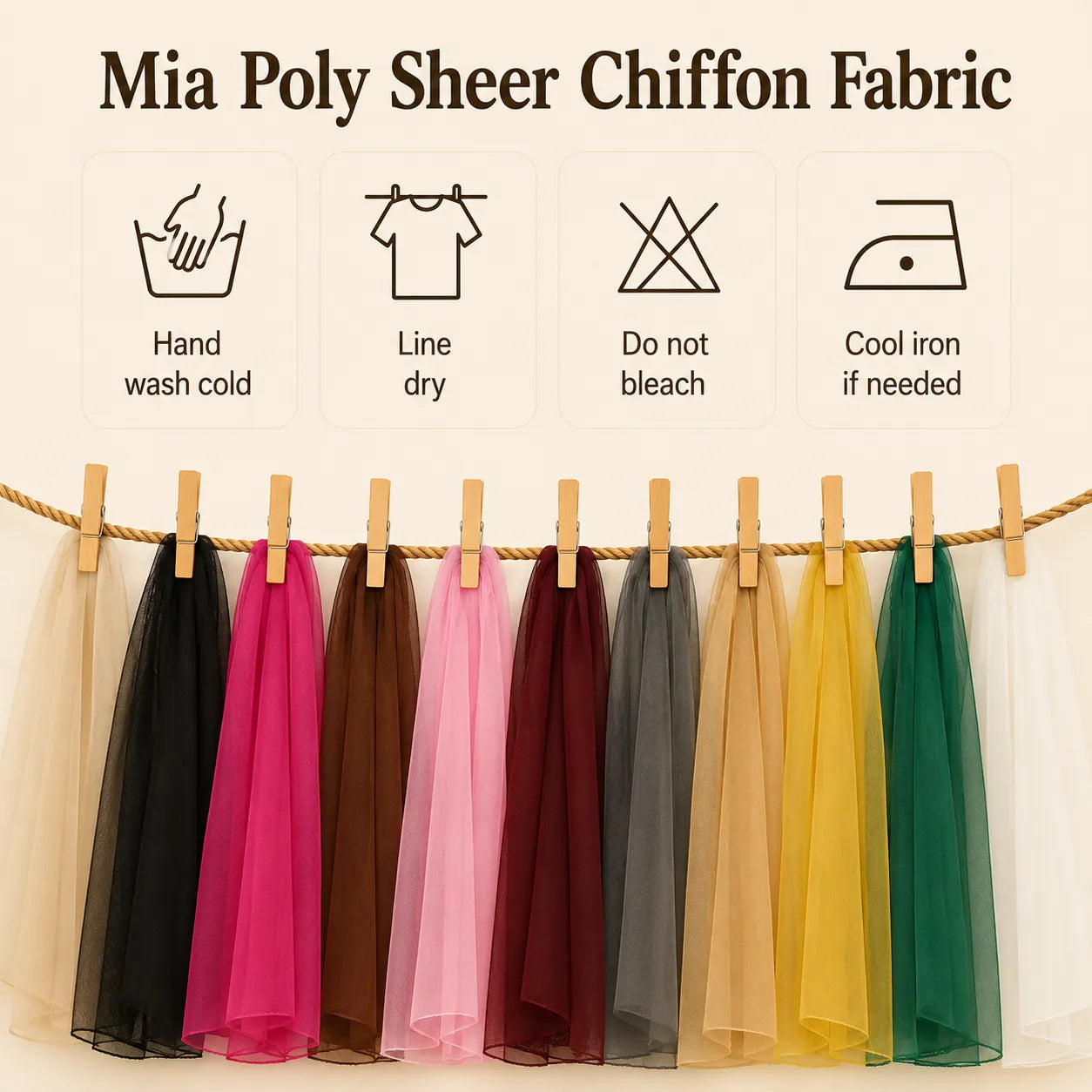Mia Poly Sheer Chiffon Fabric