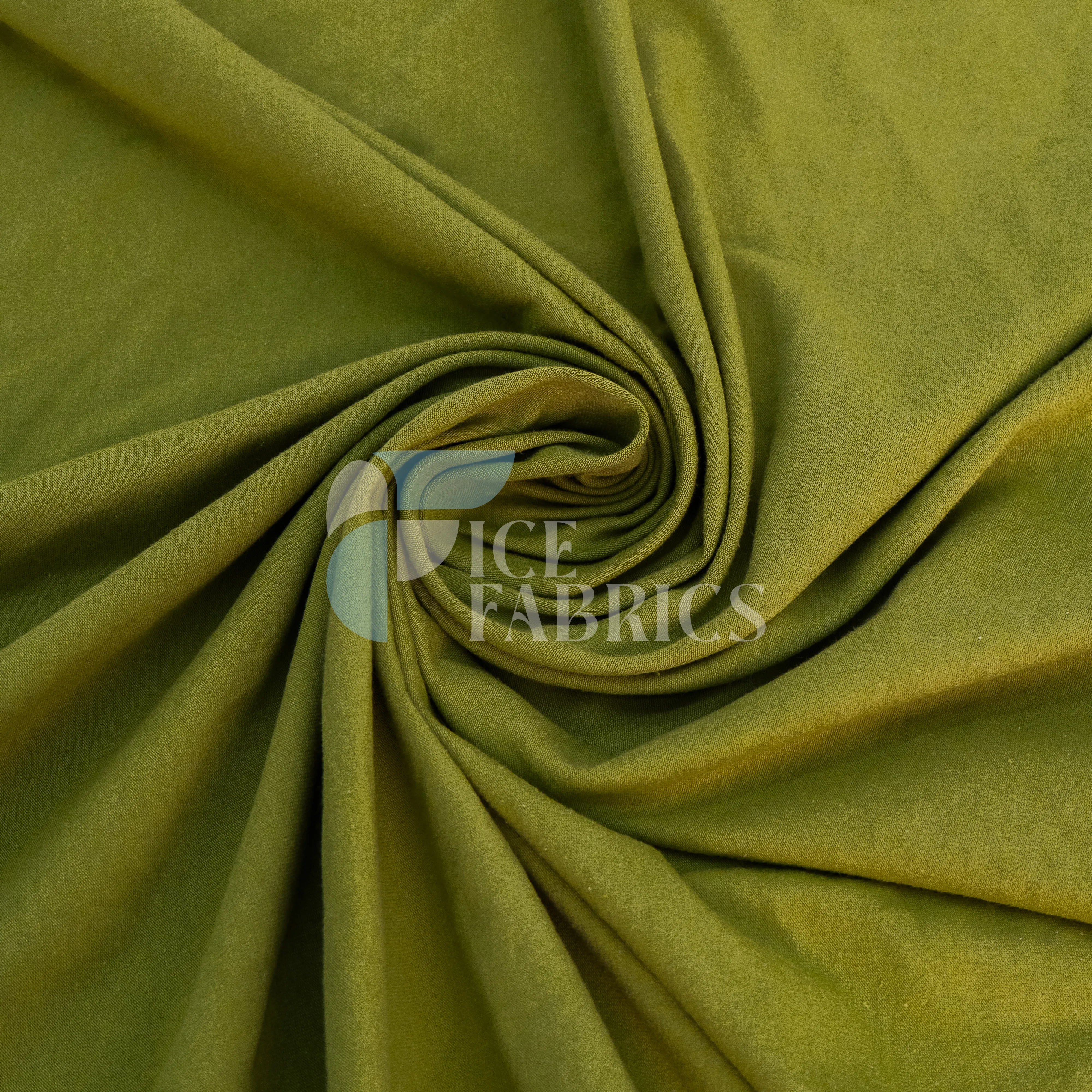 Moss Green Cotton Spandex Jersey Fabric | FlexCot