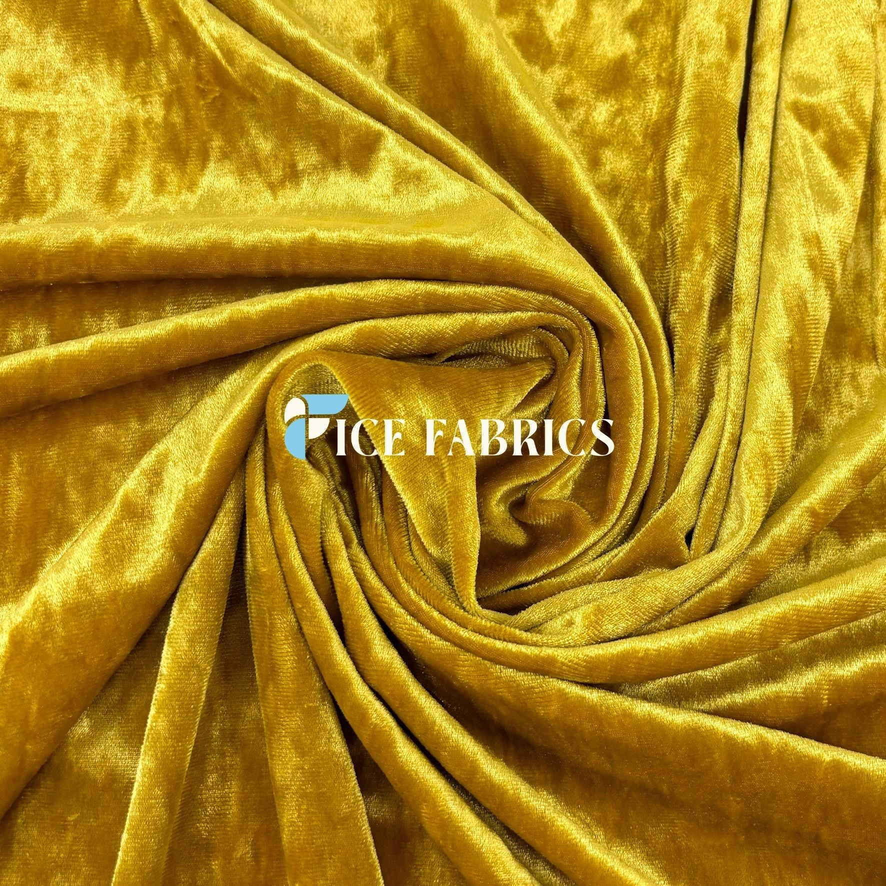 Mustard Gold Stretch Crushed Velvet Fabric Shop Now