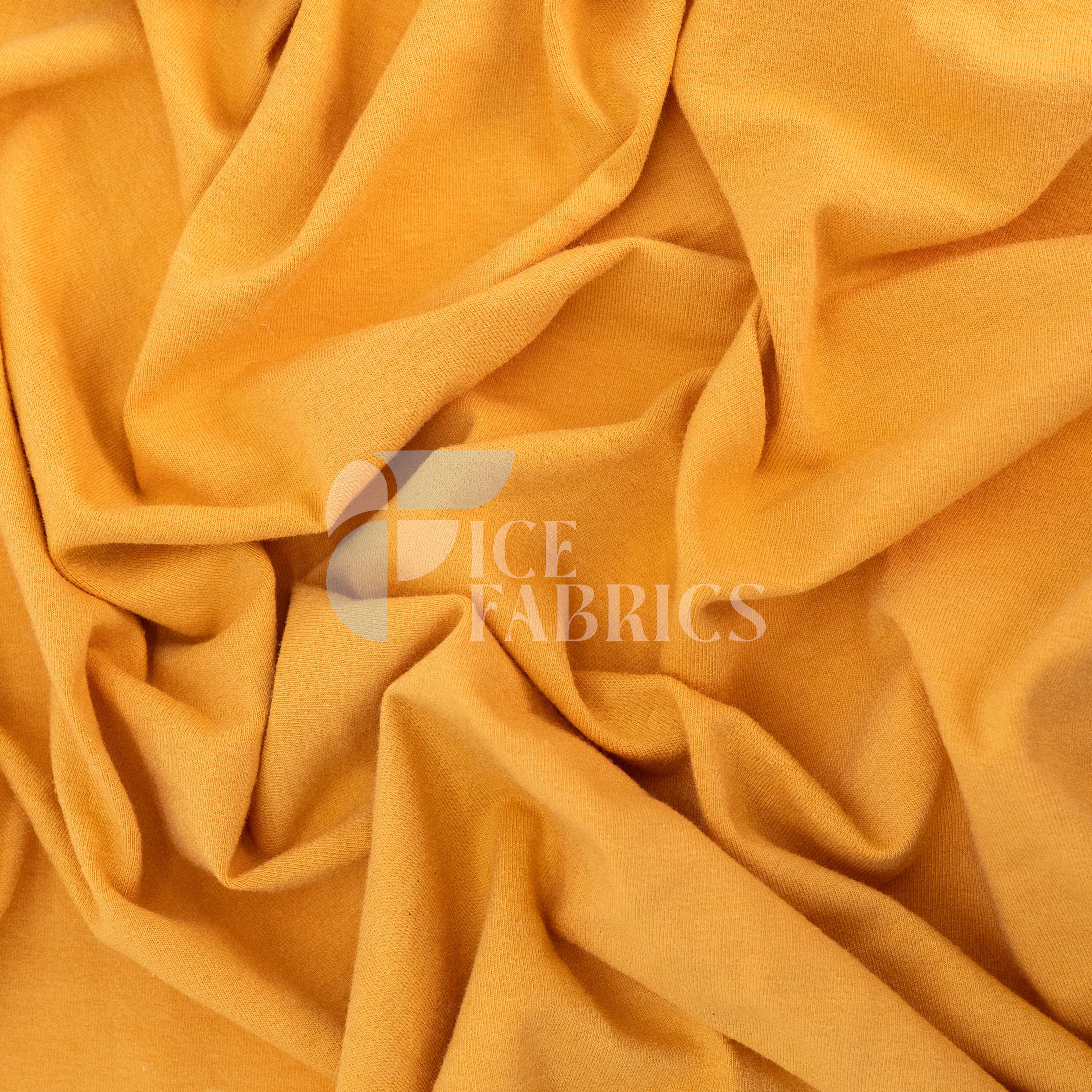 Mustard Cotton Spandex Jersey Fabric | FlexCot