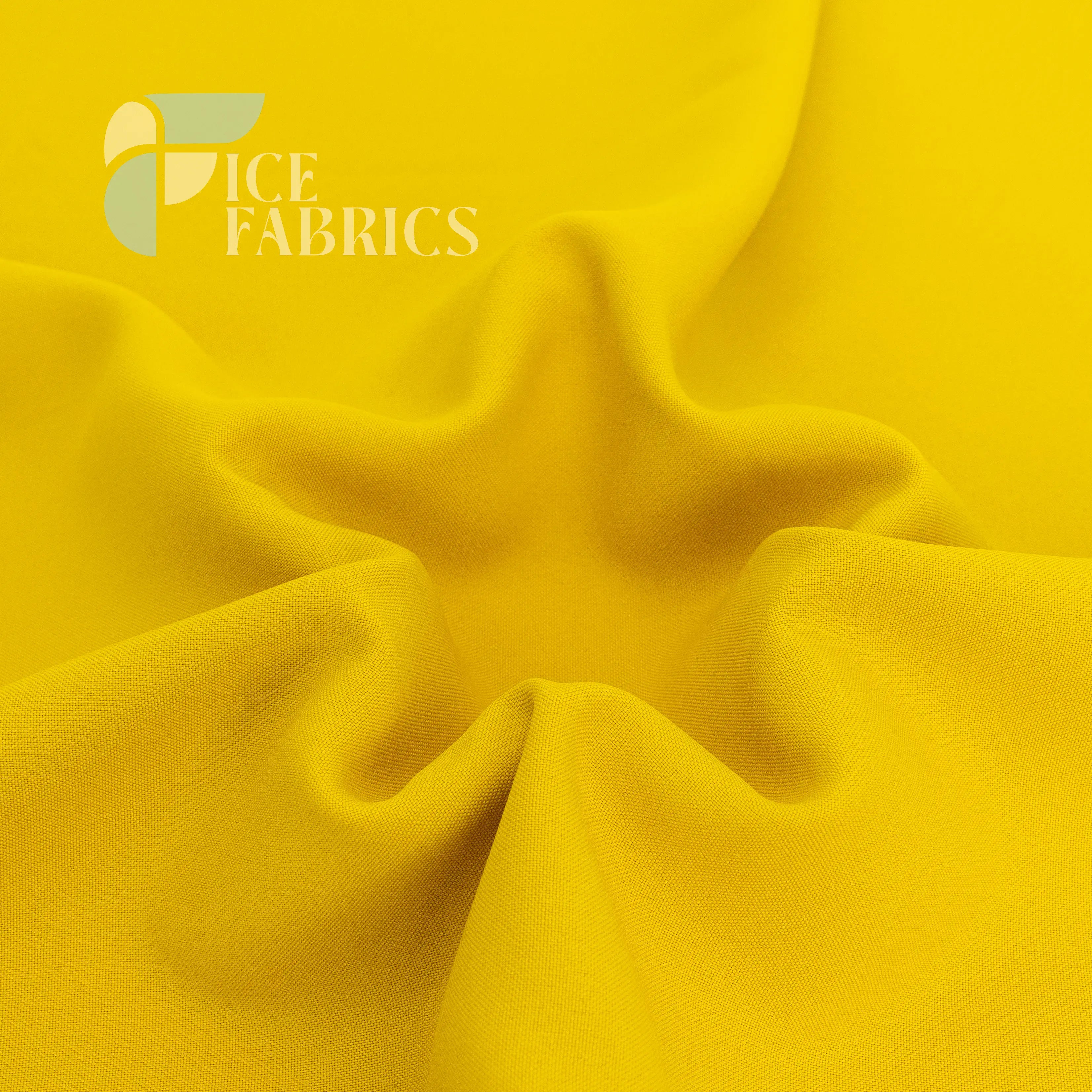 Mustard Solid Poly Poplin Fabric By The Yard