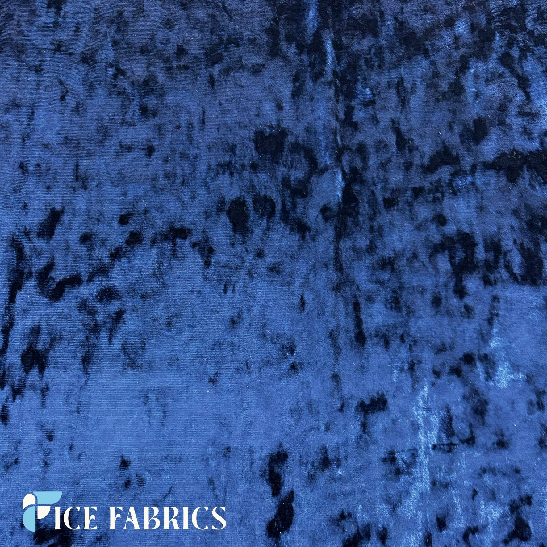 Navy Blue Stretch Crushed Velvet Upholstery Fabric