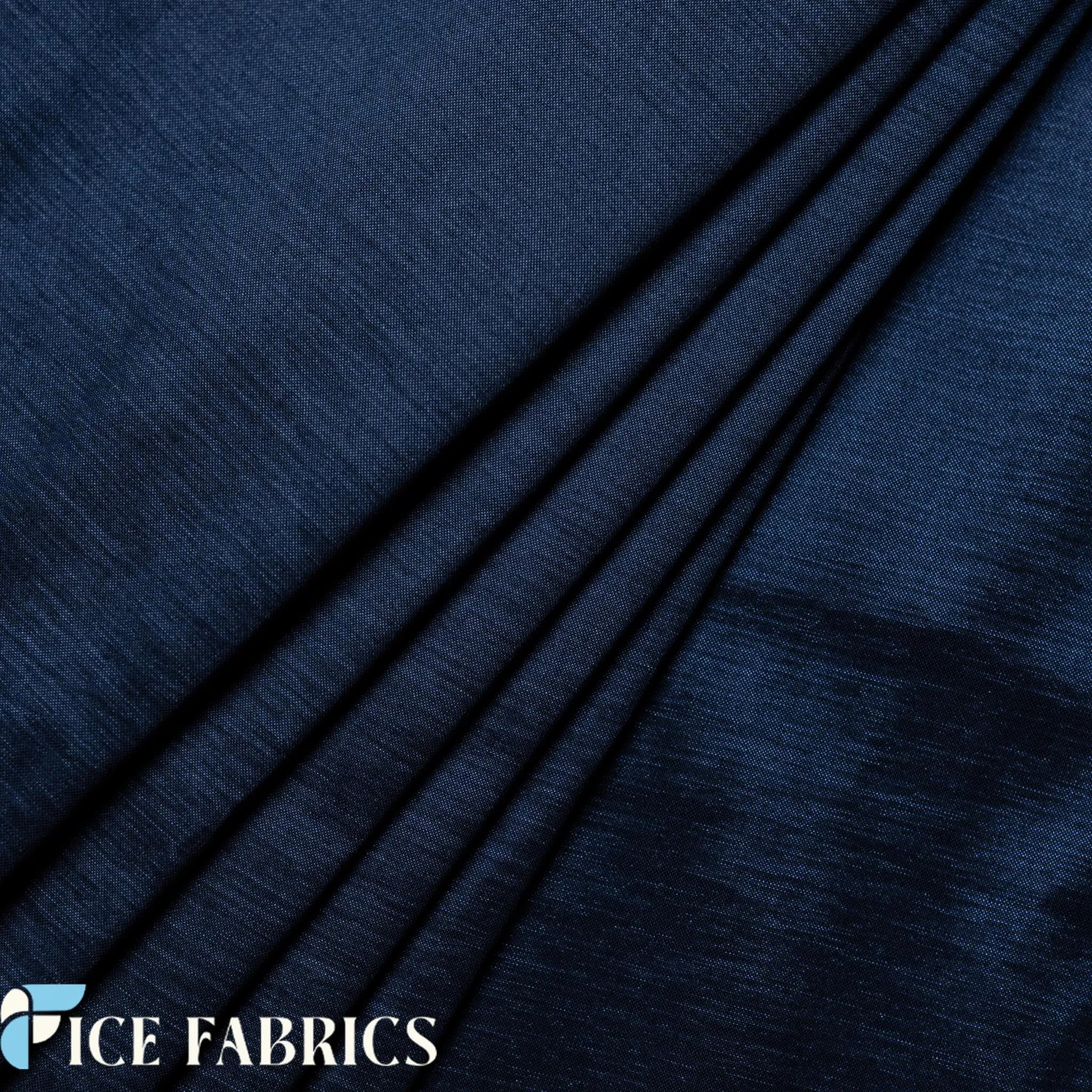 Navy Stretch Nylon Spandex Taffeta Fabric By The Yard