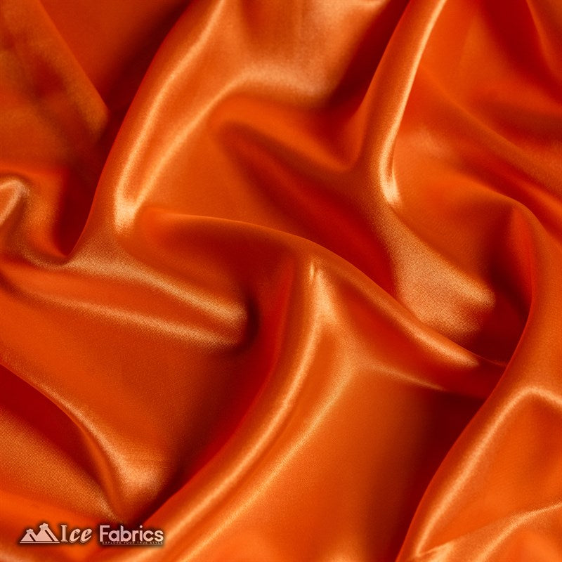 Silky Charmeuse Stretch Satin Fabric Fashion Fabric Neon Orange