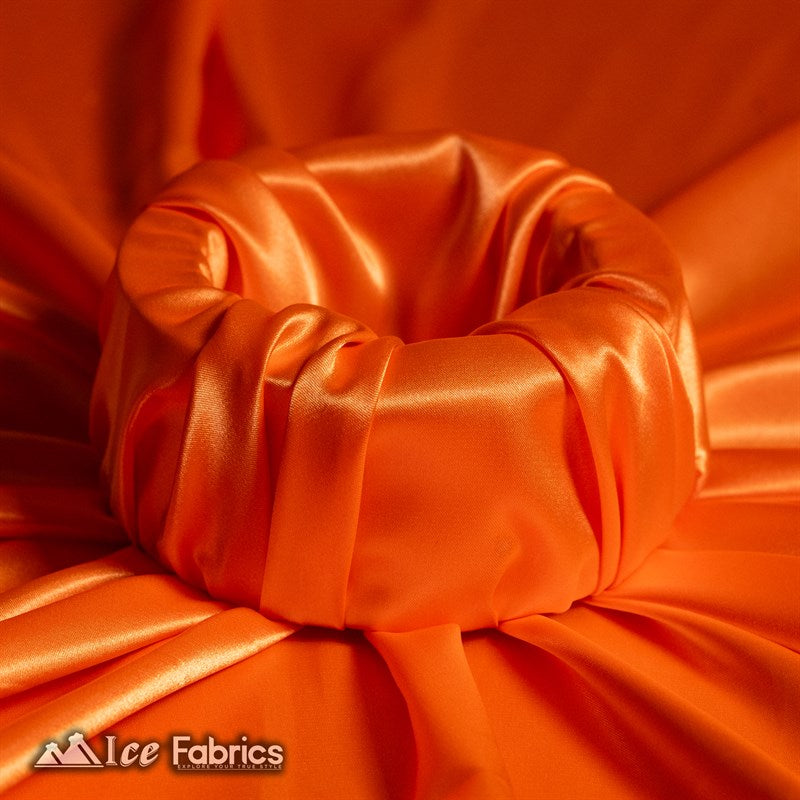 Silky Charmeuse Stretch Satin Fabric Fashion Fabric Neon Orange