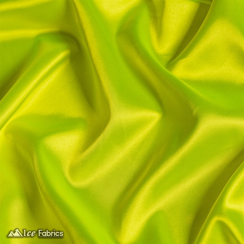 Silky Charmeuse Stretch Satin Fabric Fashion Fabric Neon Yellow