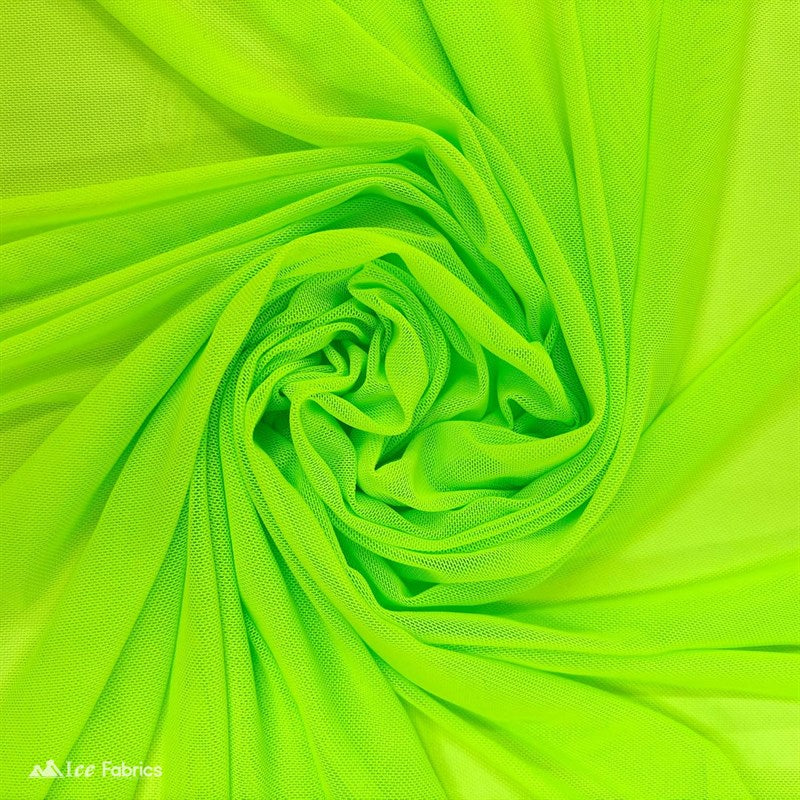Neon Green 4 Way Stretch Nylon Spandex Power Mesh Fabric