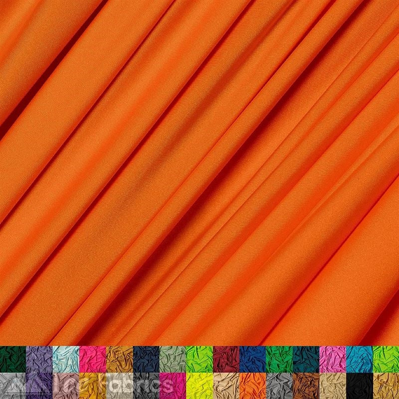 4 Way Stretch Nylon Spandex Fabric By The Roll (20 Yards ) ICE FABRICS |Neon Orange