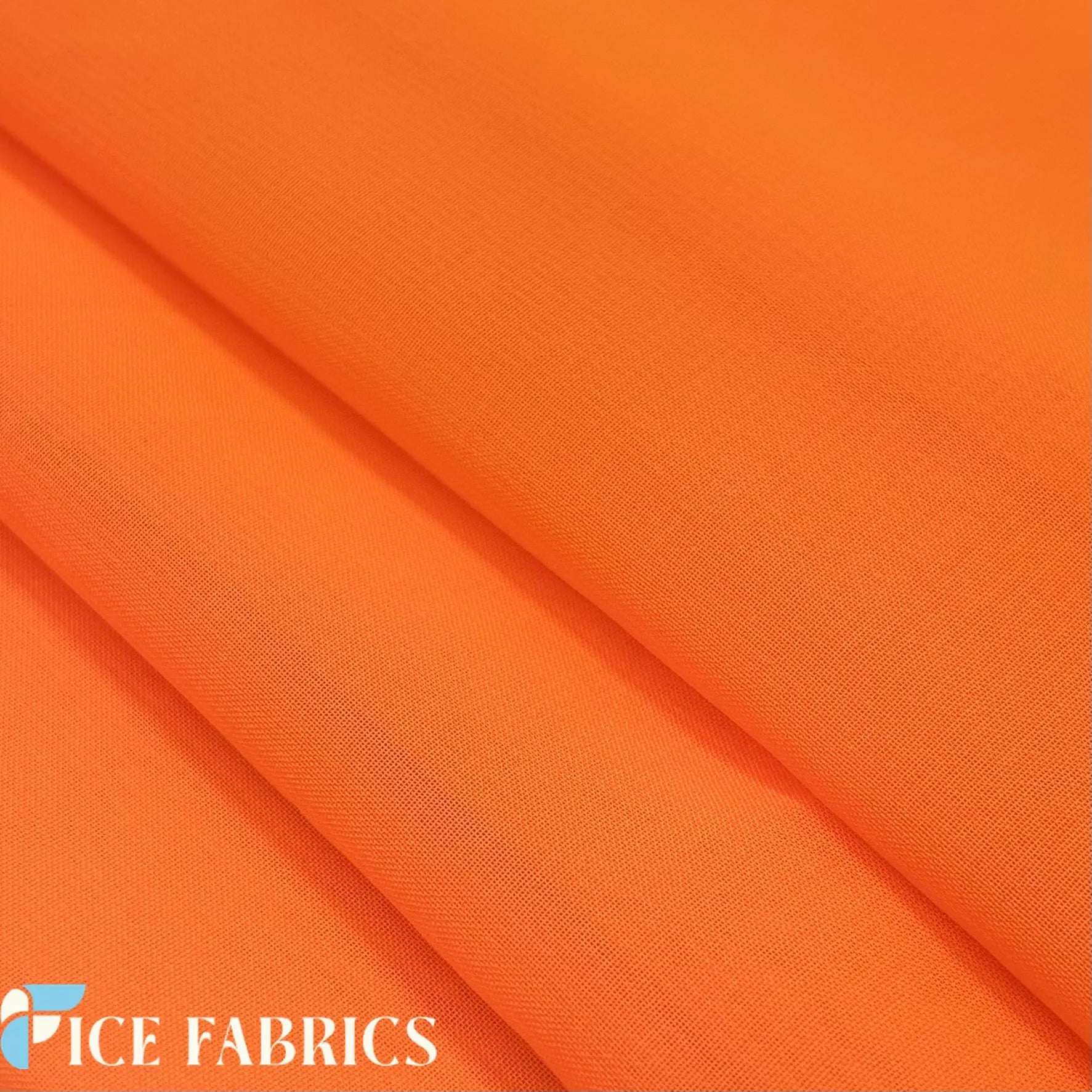 Neon Orange Sheer Chiffon Fabric