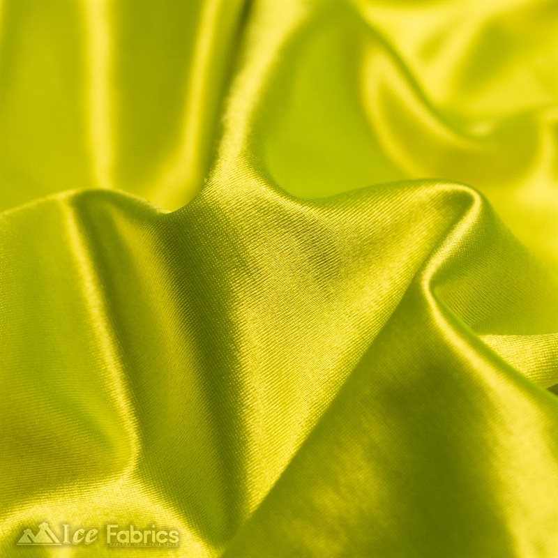 4 Way Stretch Silky Satin Wholesale Fabric By The Roll (20 Yards)ICE FABRICSICE FABRICSHeavy and shiny20 Yard Bolt (60” Wide )Neon Yellow4 Way Stretch Silky Satin Wholesale Fabric By The Roll (20 Yards ) ICE FABRICS |Neon Yellow