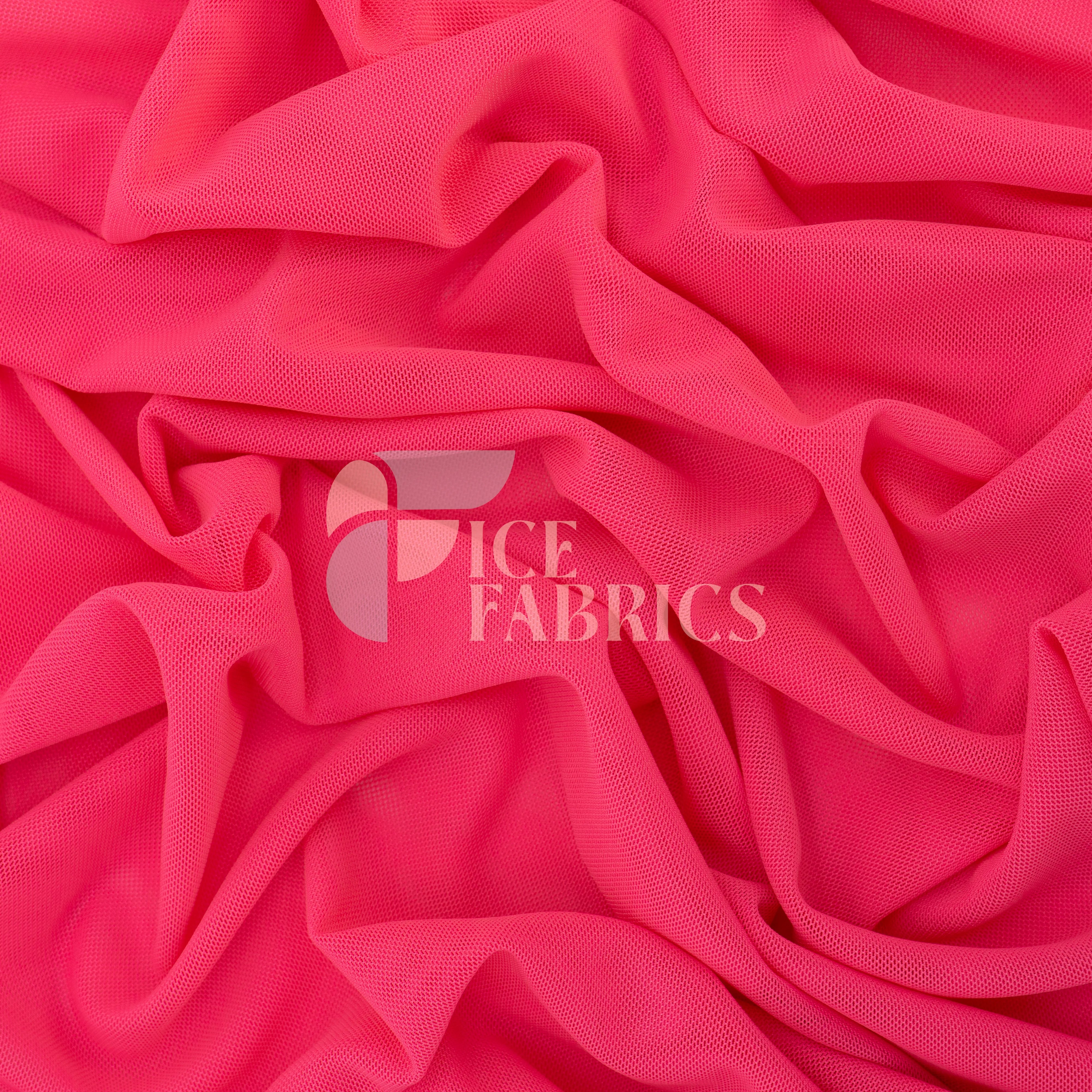 Neon Pink 4 Way Stretch Nylon Spandex Power Mesh Fabric