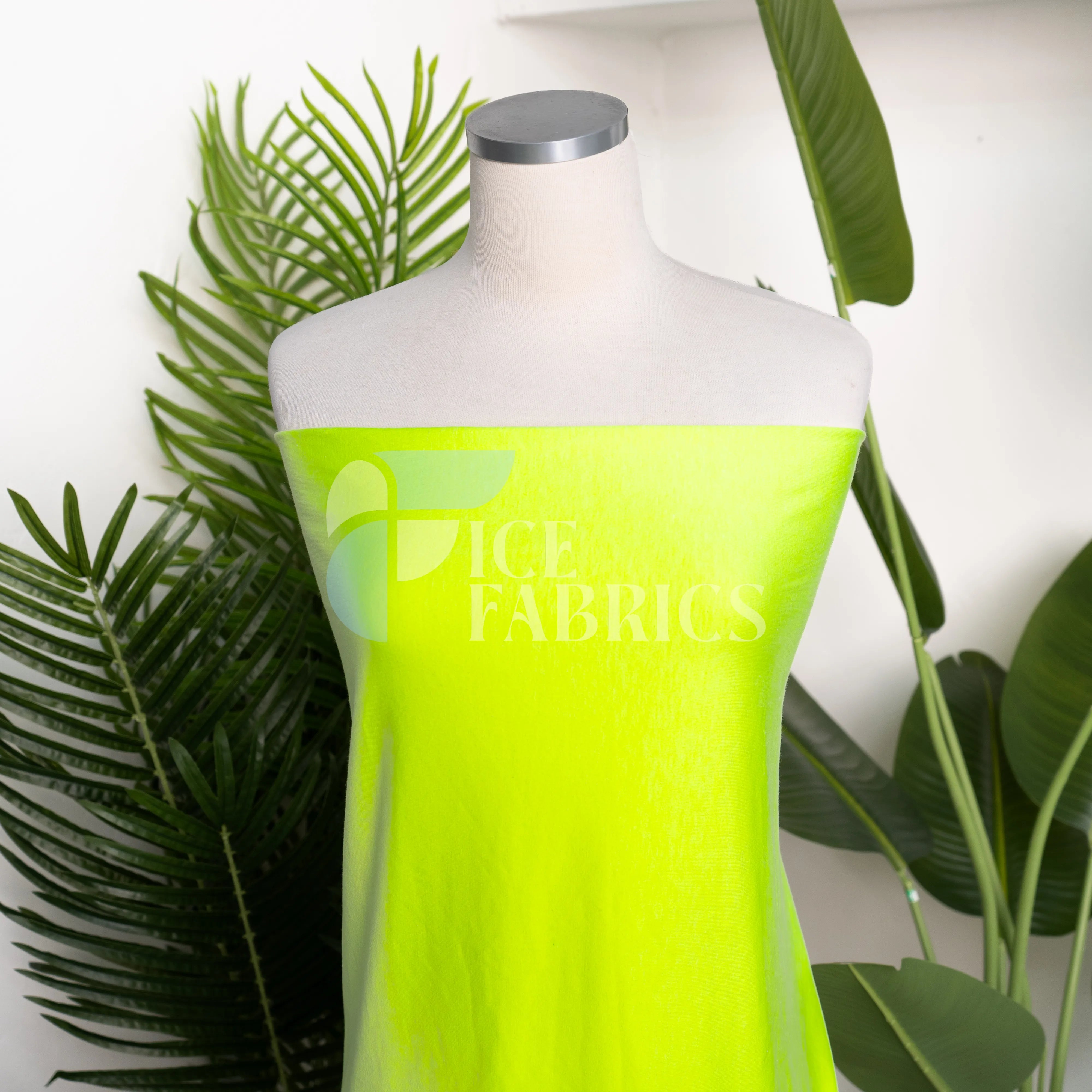 Neon Yellow Cotton Spandex Jersey Fabric | FlexCot