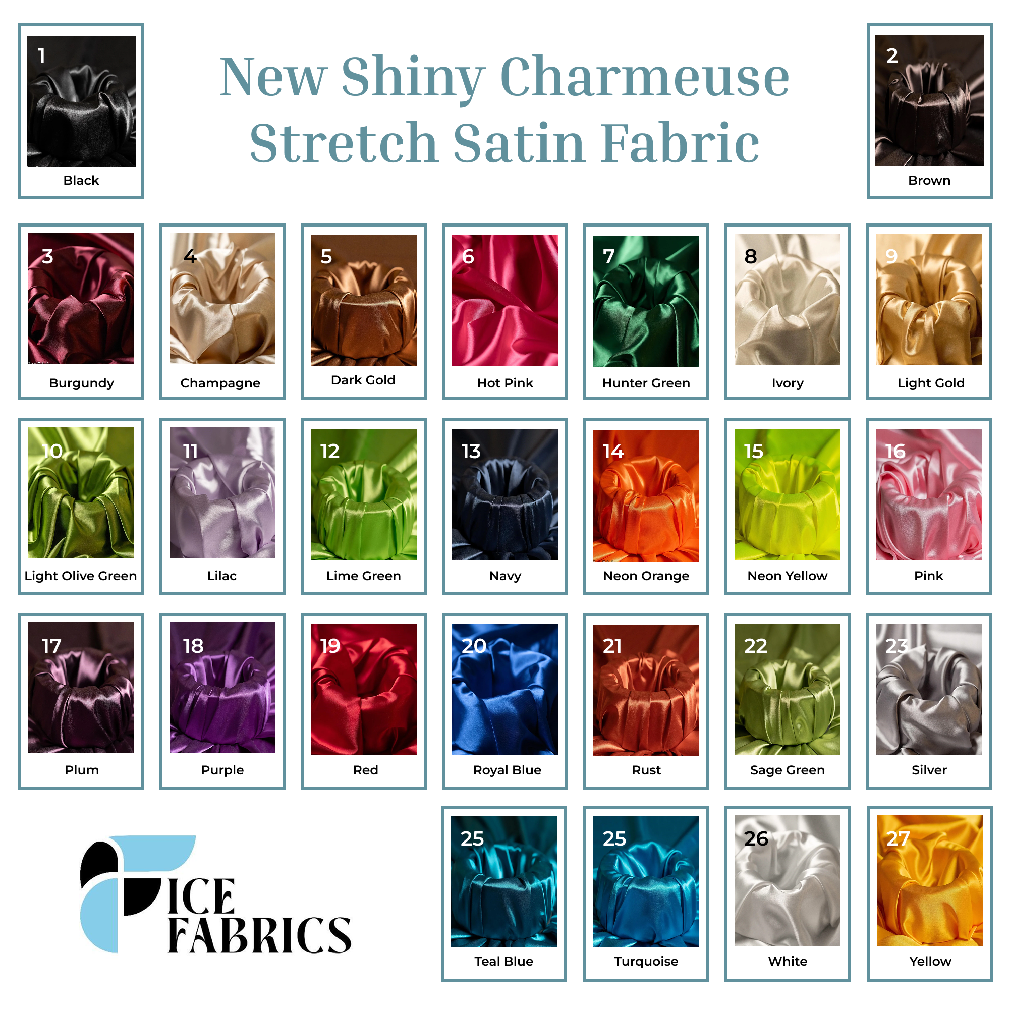 Shiny Charmeuse Stretch Satin Fabric