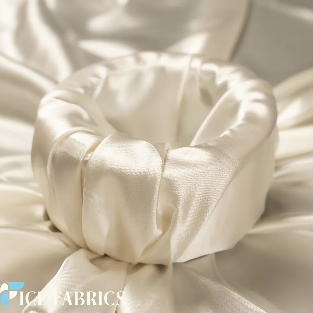 Ivory Luxury Silk Stretch Satin Fabric by the yard