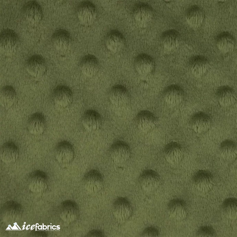 Minky Dot Fabric Blanket Fabric ICE FABRICS Olive Green