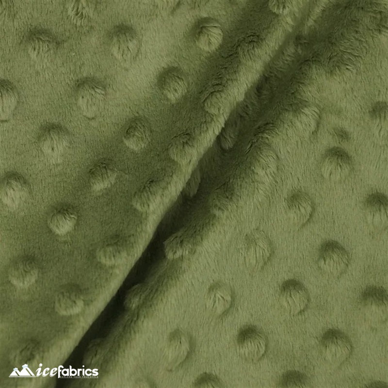 Minky Dot Fabric Blanket Fabric ICE FABRICS Olive Green