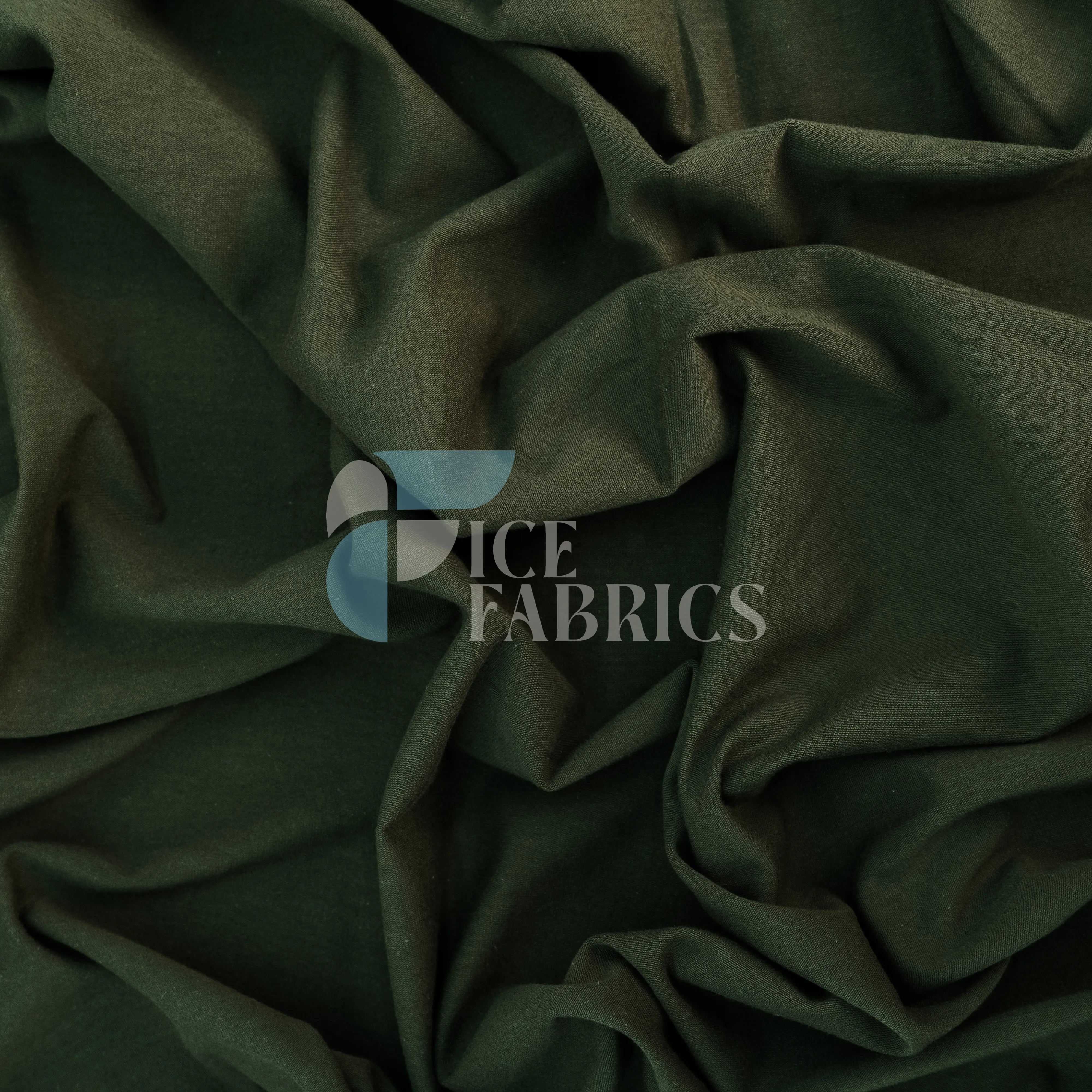 Olive Cotton Spandex Jersey Fabric | FlexCot