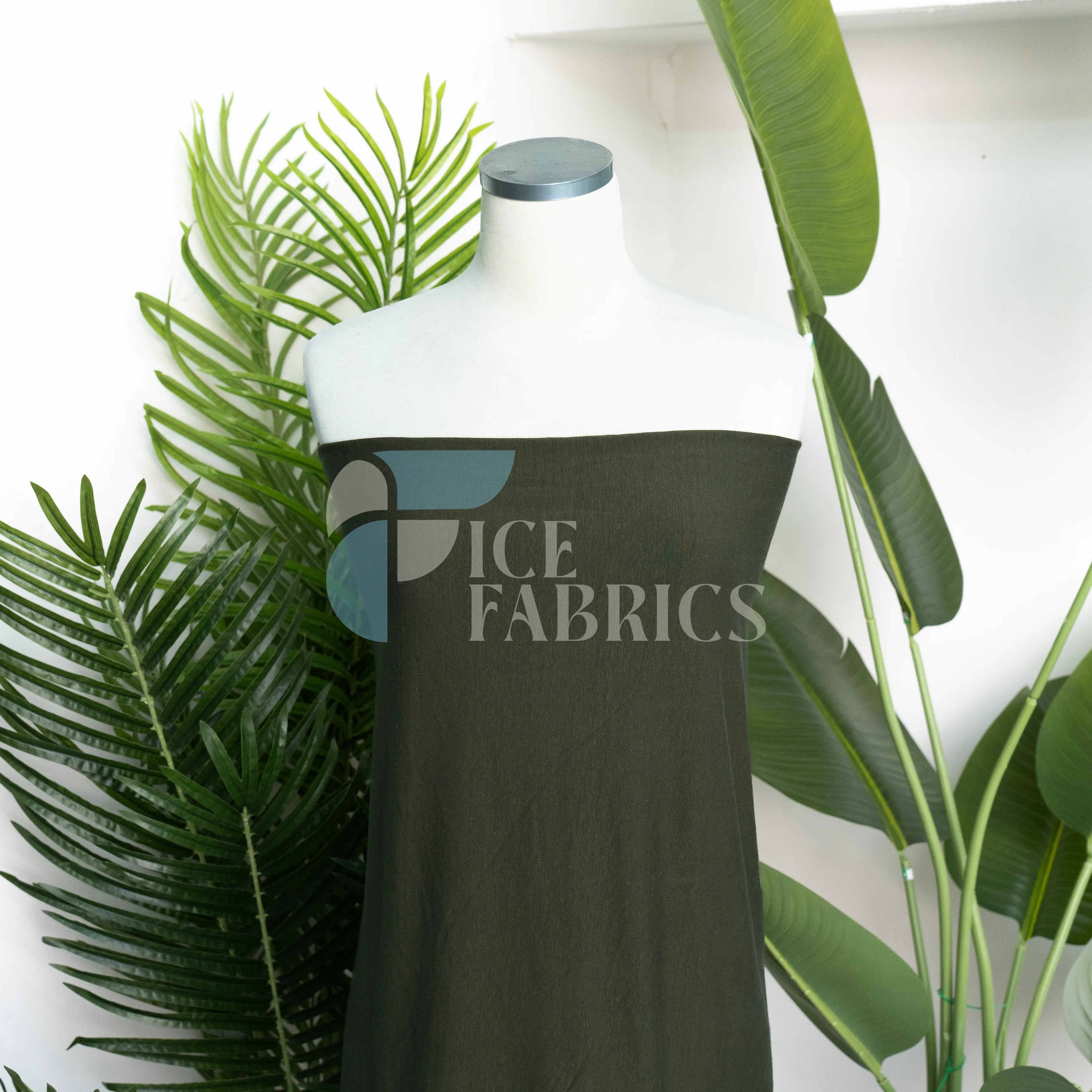 Olive Cotton Spandex Jersey Fabric | FlexCot