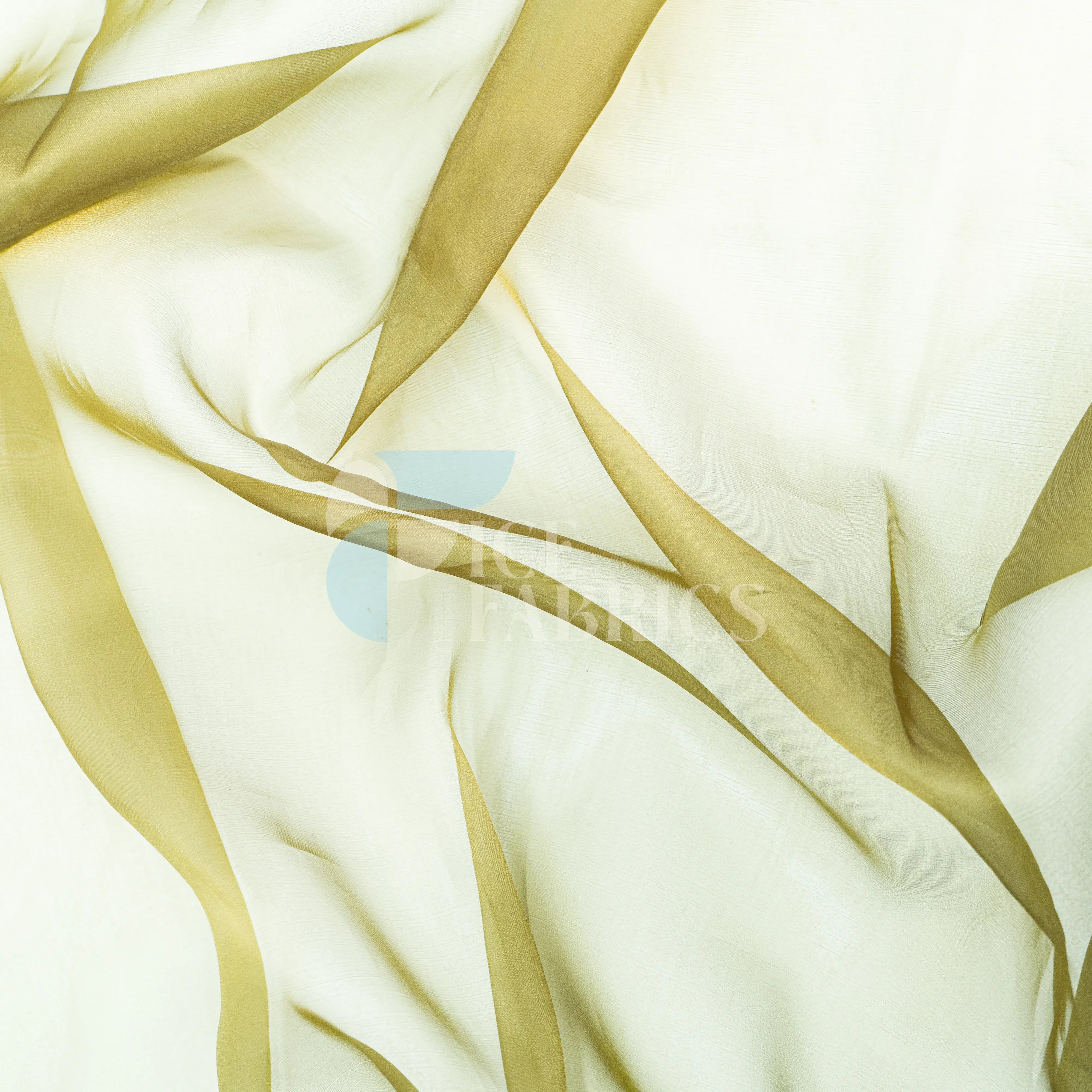 Olive Crystal Sheer Organza Fabric By The Yard