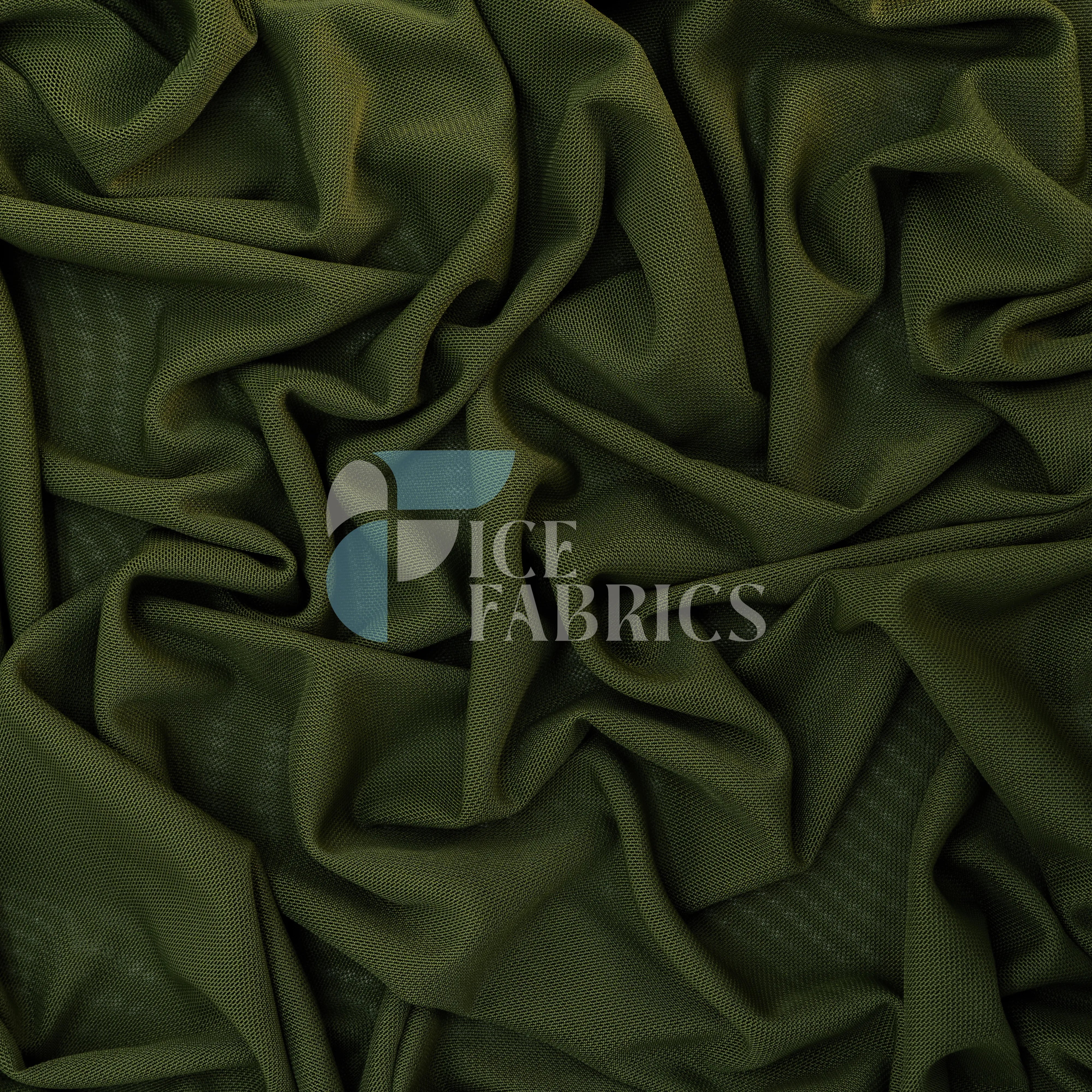 Olive 4 Way Stretch Nylon Spandex Power Mesh Fabric