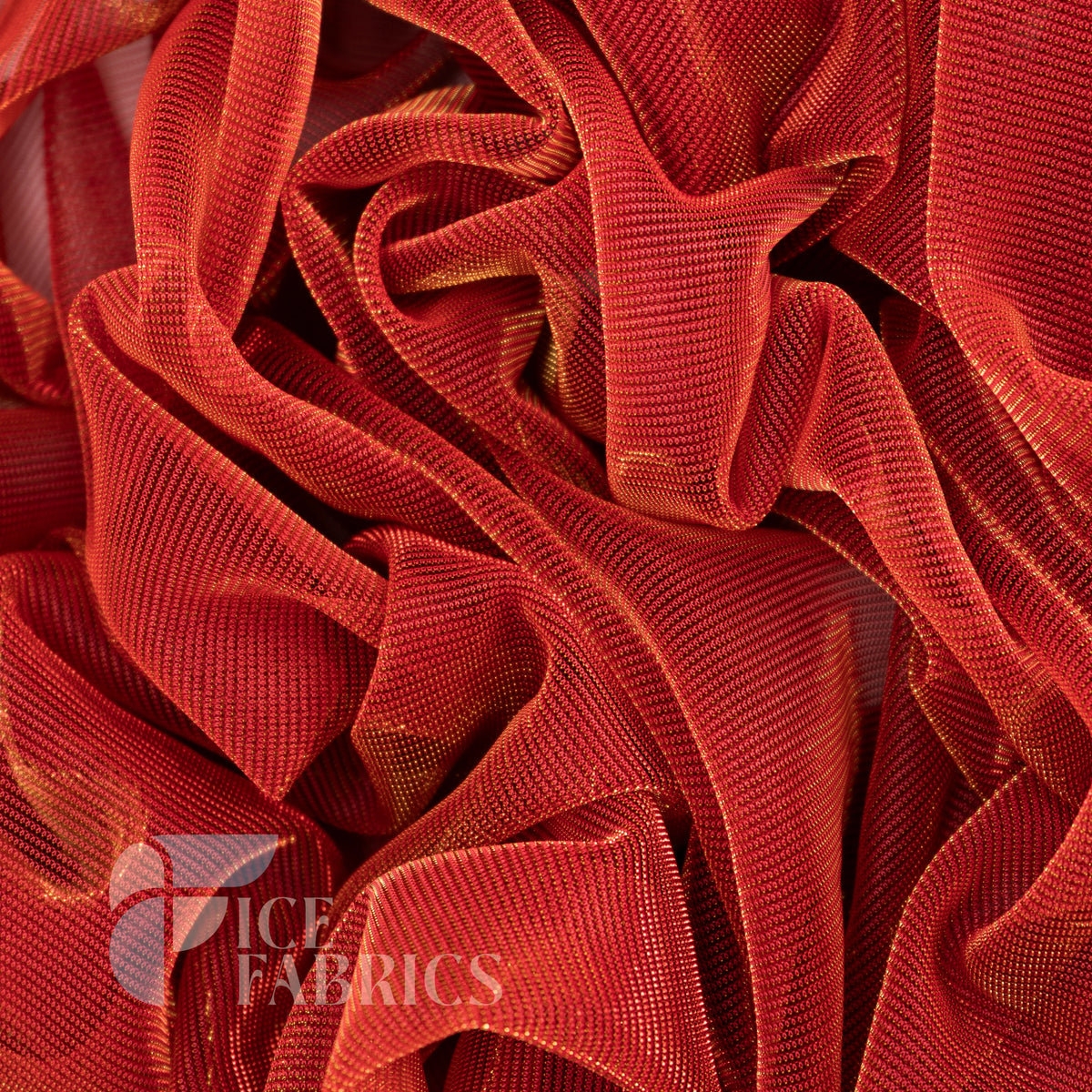 Shimmery Reflective Metallic Mesh Fabric