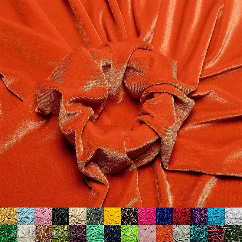 Ice Fabrics Stretch Velvet Fabric Soft and Smooth ICE FABRICS Orange