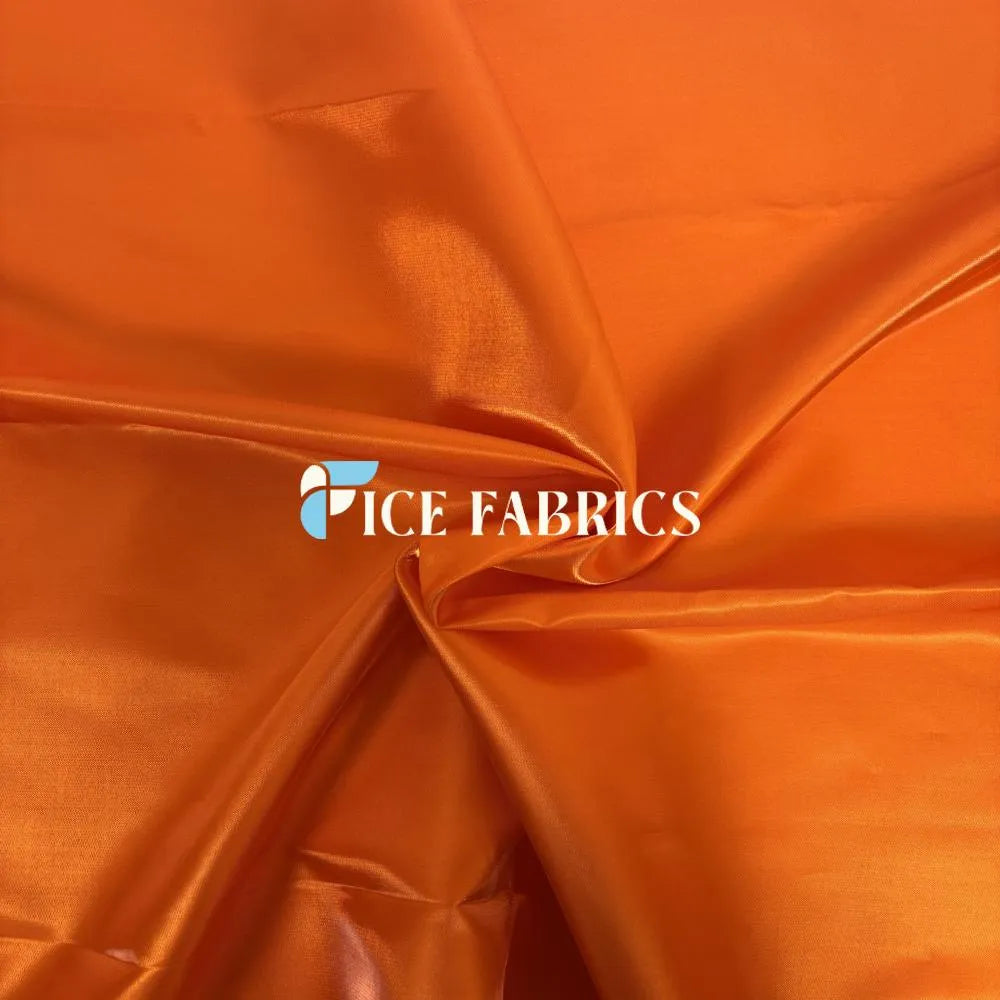 Orange Reflective Liquid Crystal Silky Satin Fabric