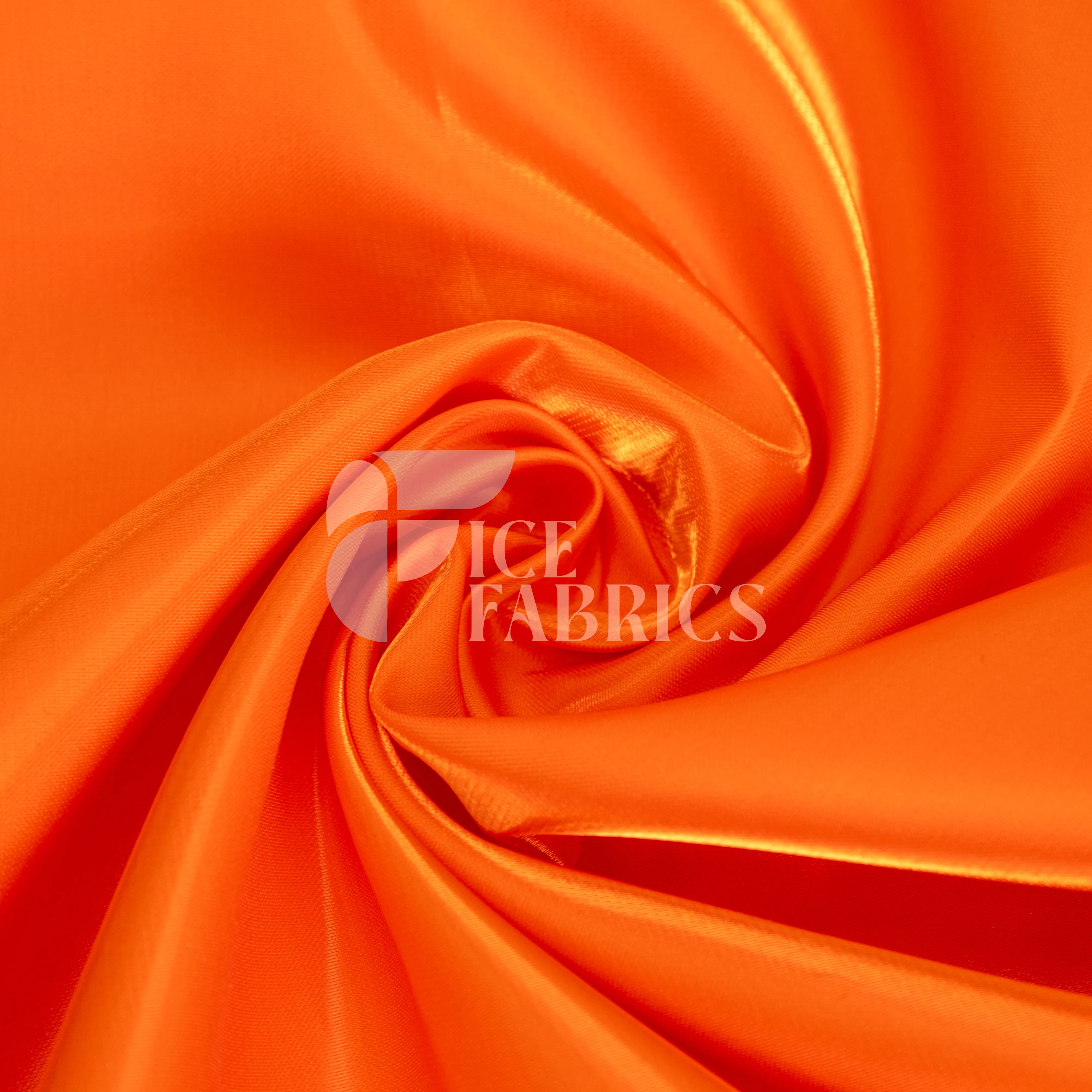 Orange Reflective Liquid Crystal Silky Satin Fabric
