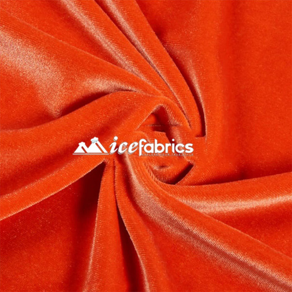 Orange Stretch Velvet Upholstery Fabric By The Roll (20 yards) Wholesale Fabric