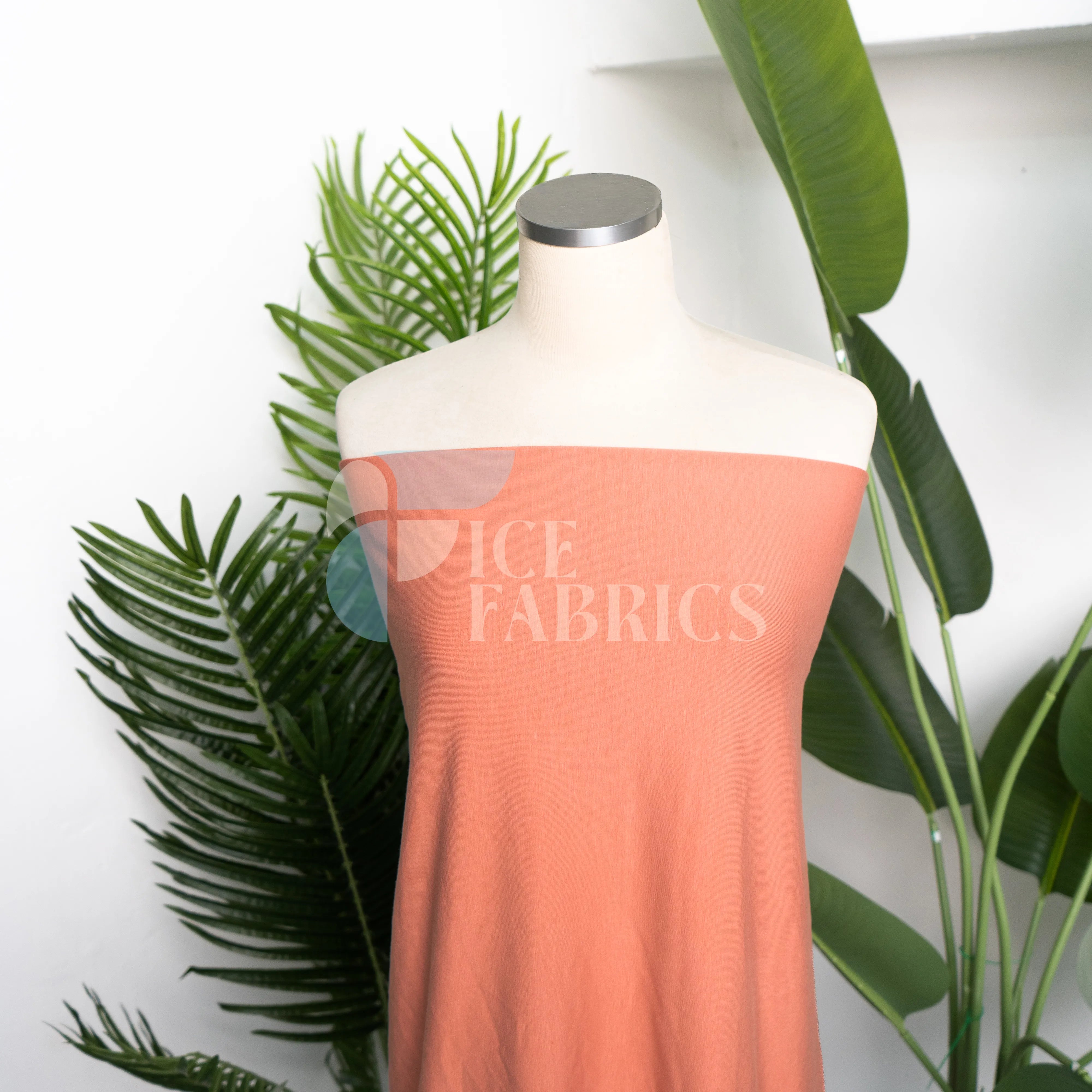 Peach Cotton Spandex Jersey Fabric | FlexCot