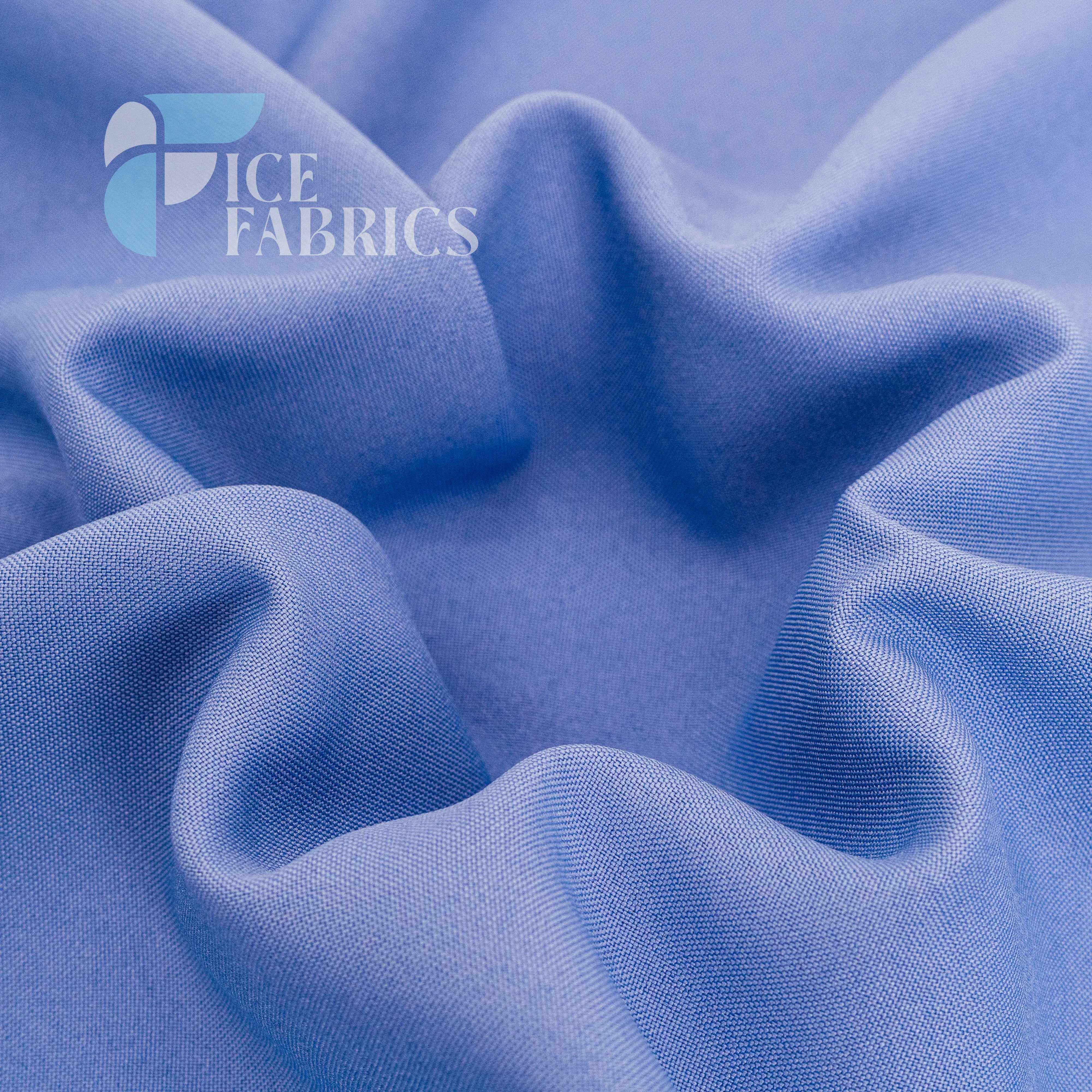 Perry Blue Solid Poly Poplin Fabric By The Yard