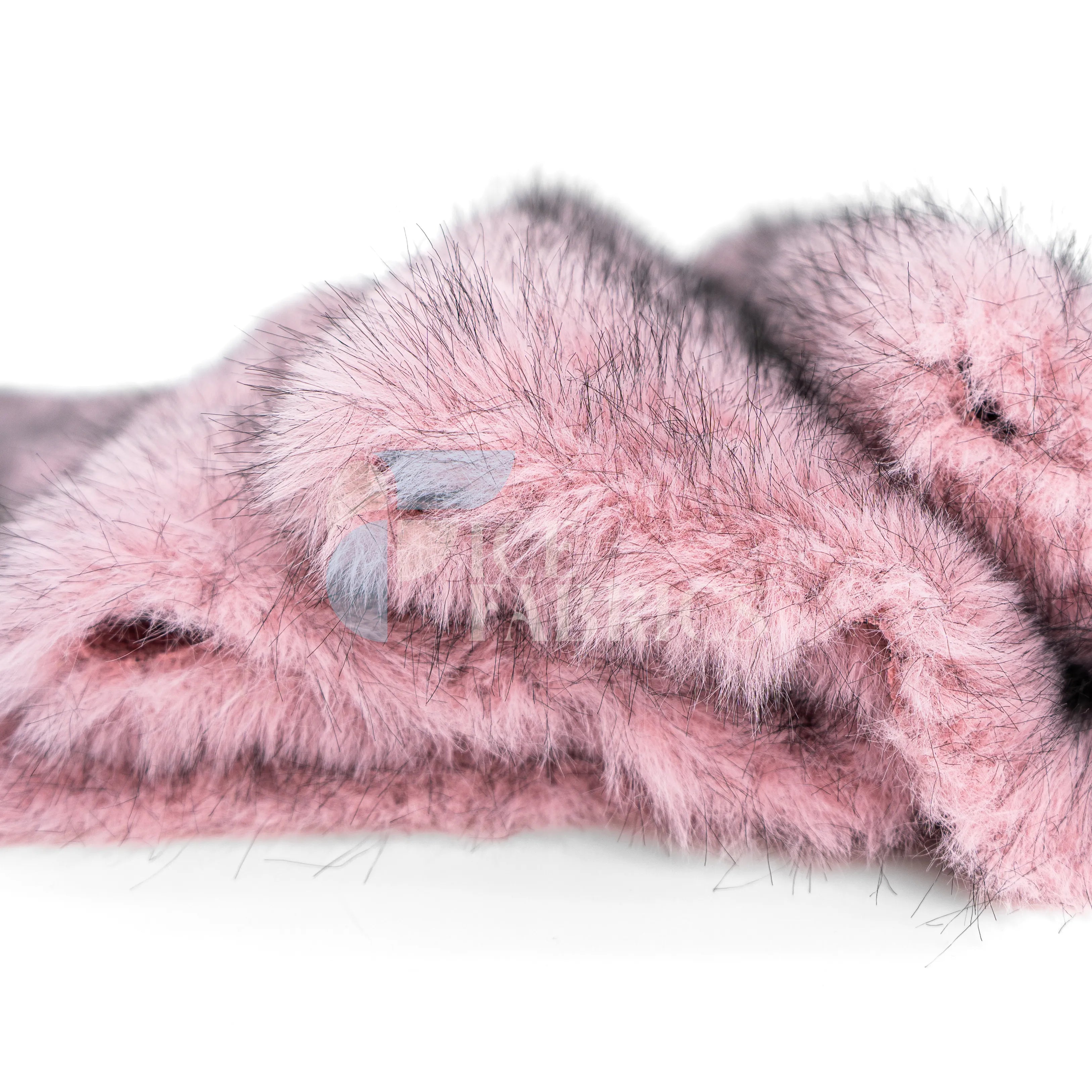 Pink Black Arctic Faux Fur Fabric by the Yard