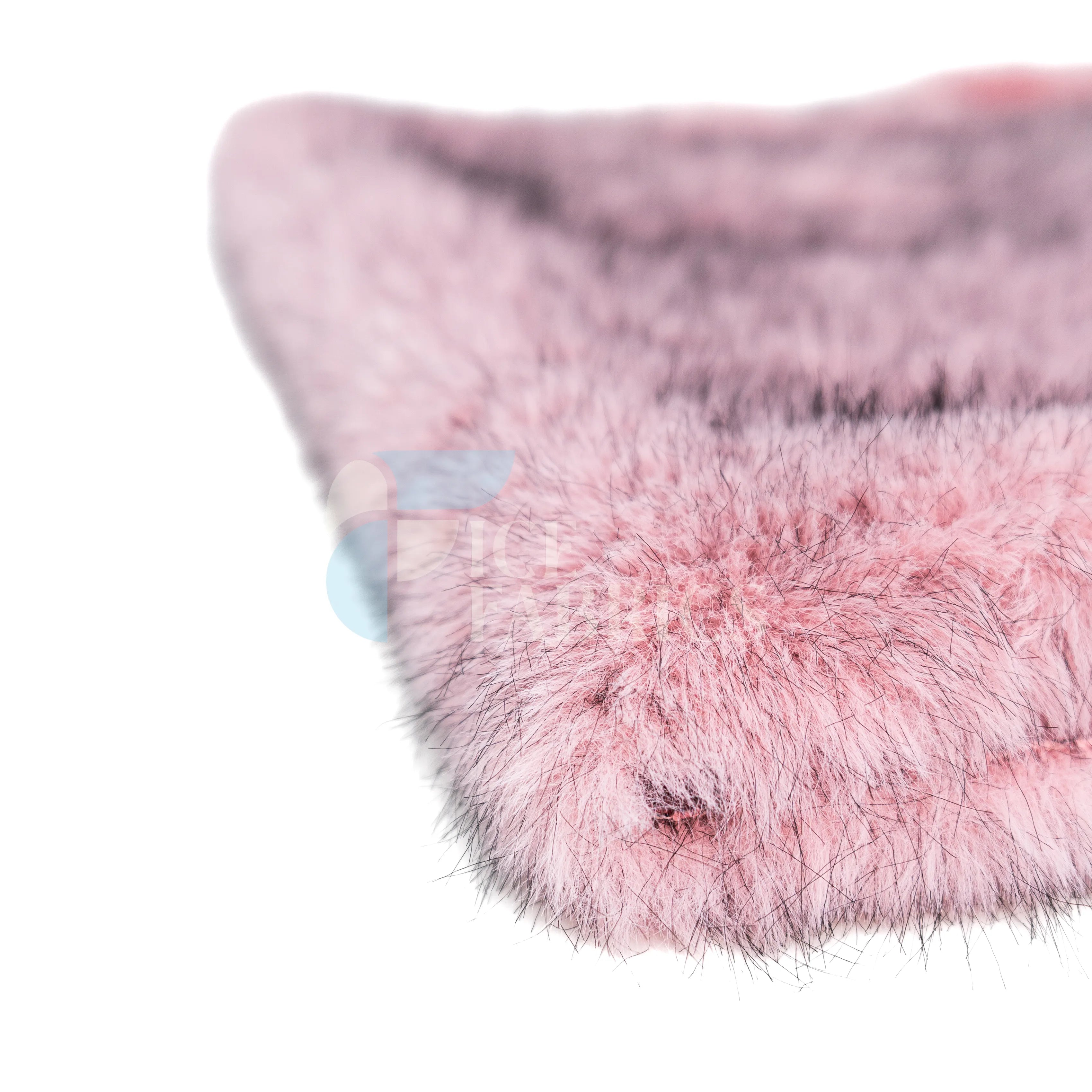 Pink Black Arctic Faux Fur Fabric