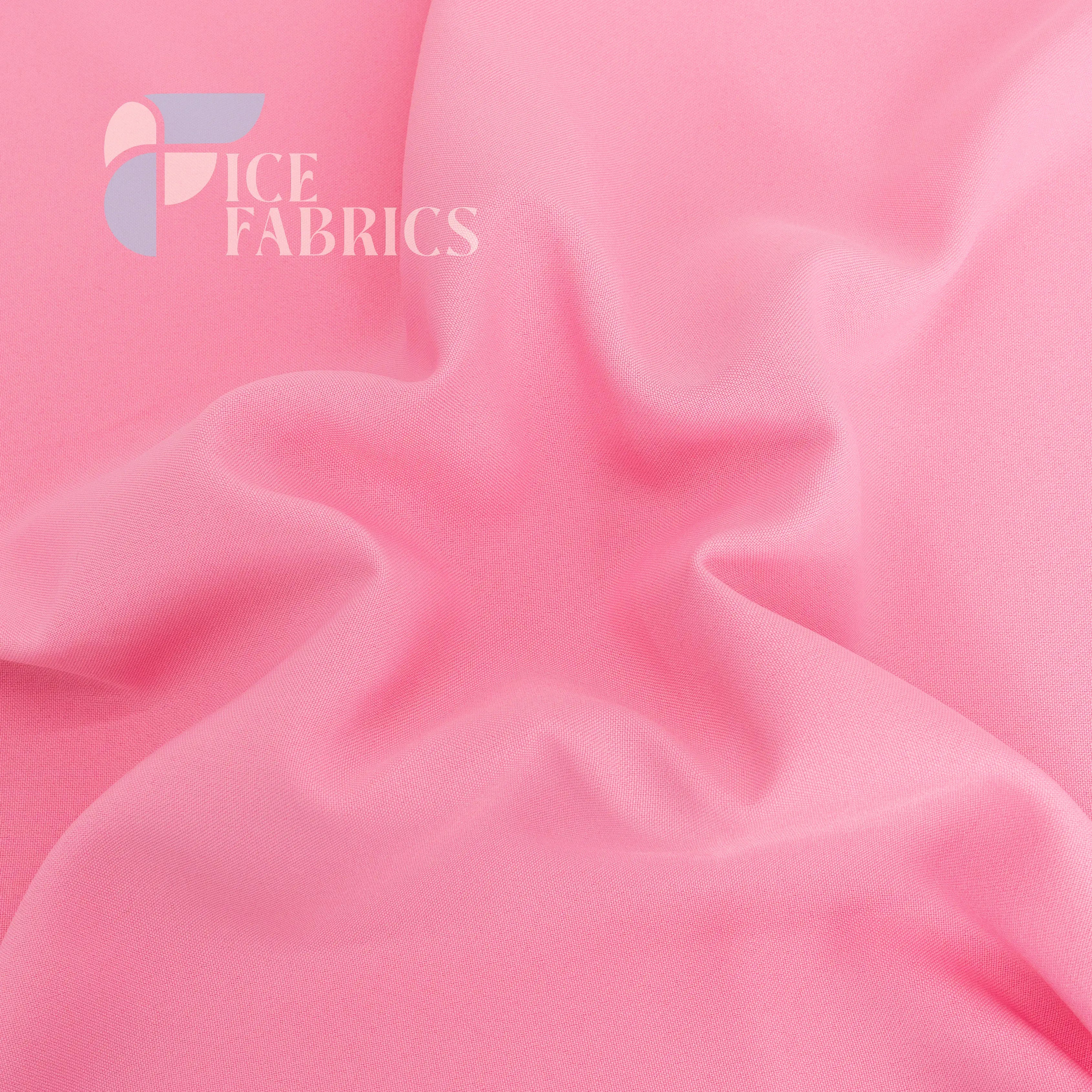 Pink Solid Poly Poplin Fabric By The Yard