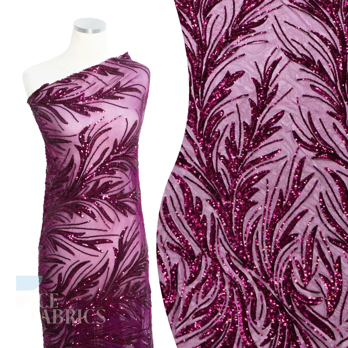 Flame 4 Way Stretch Sequin Spandex Fabric