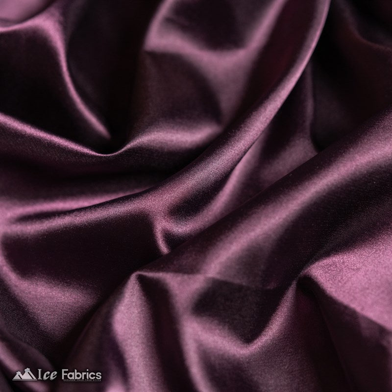 Silky Charmeuse Stretch Satin Fabric Fashion Fabric Plum