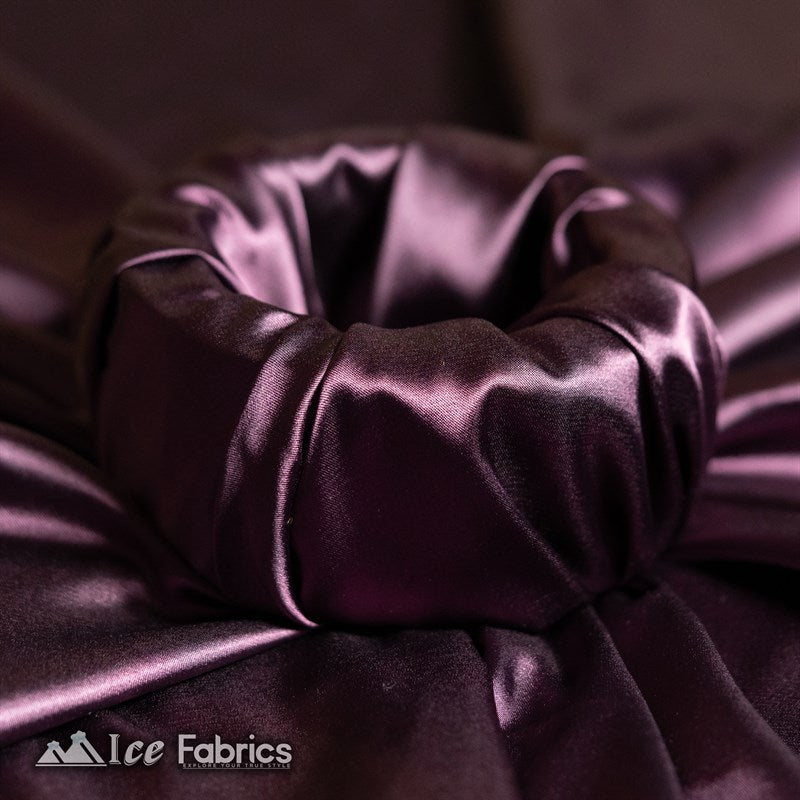 Silky Charmeuse Stretch Satin Fabric Fashion Fabric Plum