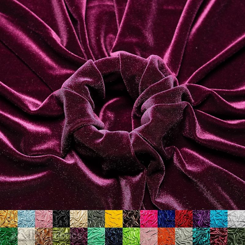 Ice Fabrics Stretch Velvet Fabric Soft and Smooth ICE FABRICS Plum