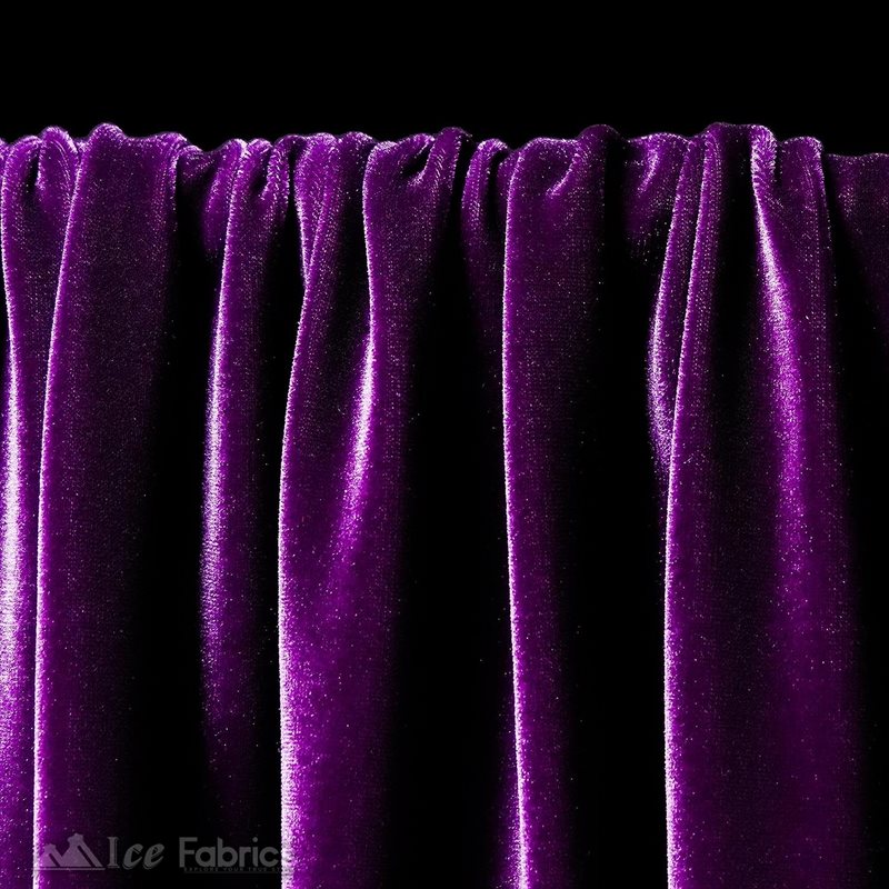 Ice Fabrics Stretch Velvet Fabric Soft and Smooth ICE FABRICS Purple