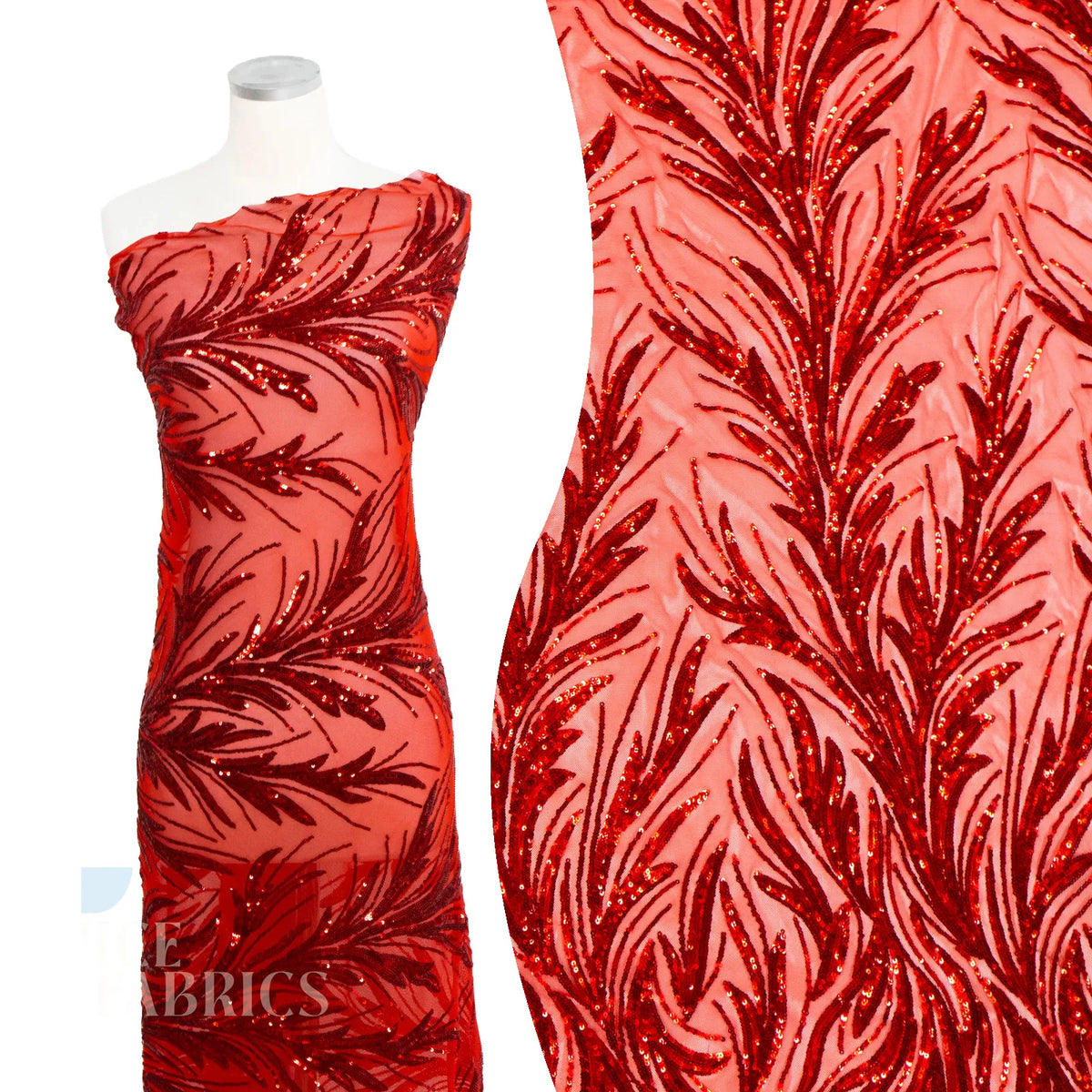 Flame 4 Way Stretch Sequin Spandex Fabric