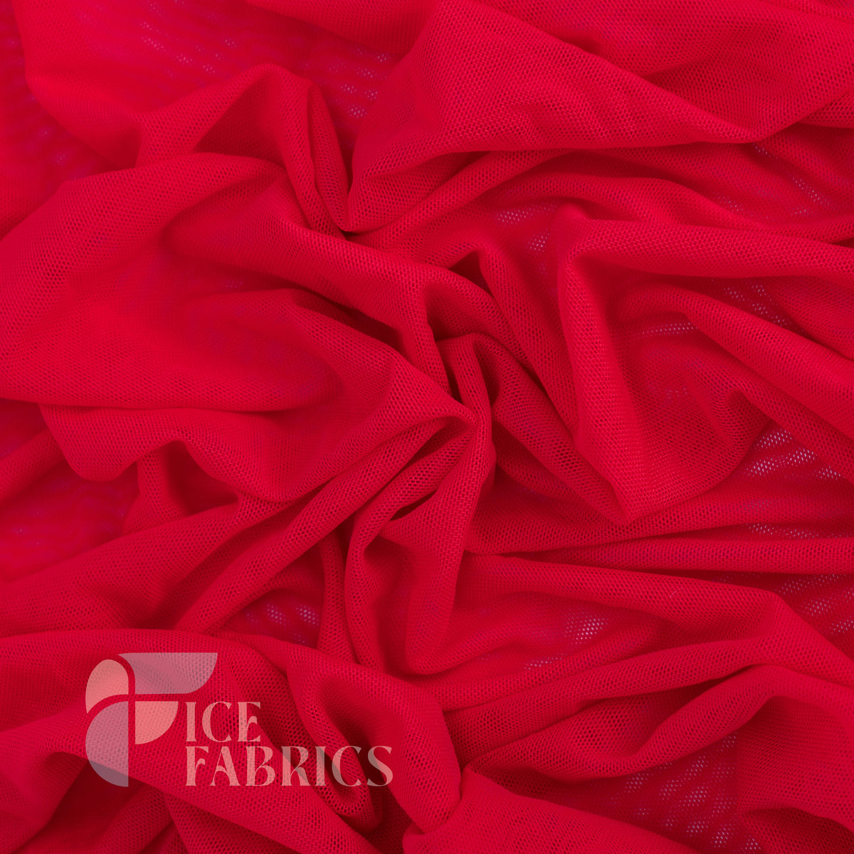 Red Flex Power Mesh 4 Way Stretch Nylon Fabric