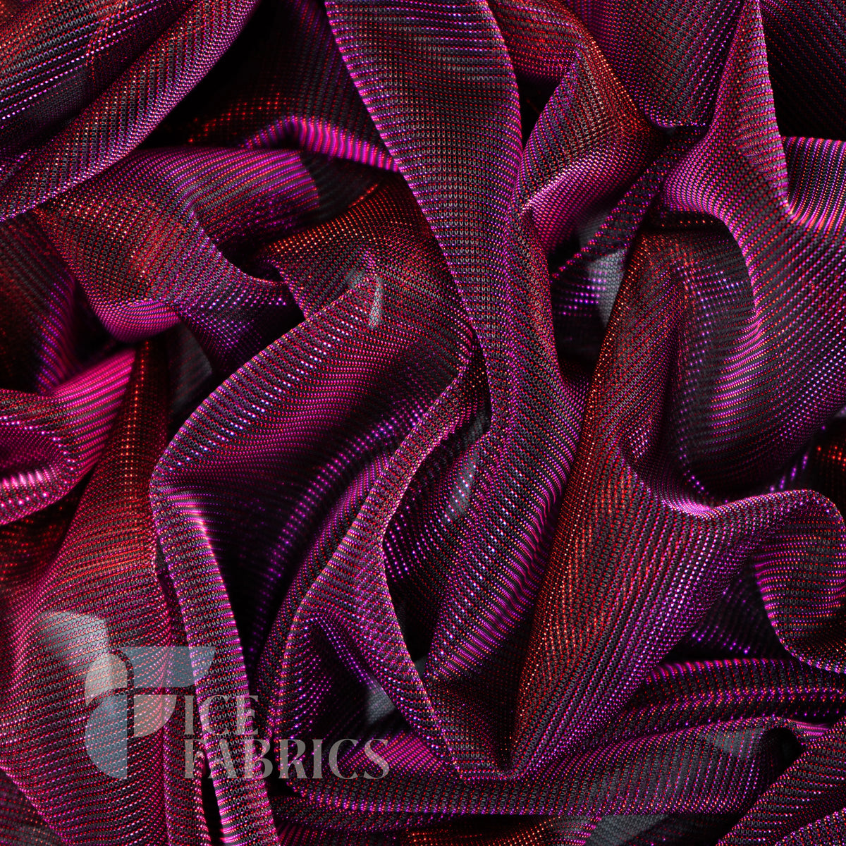 Shimmery Reflective Metallic Mesh Fabric