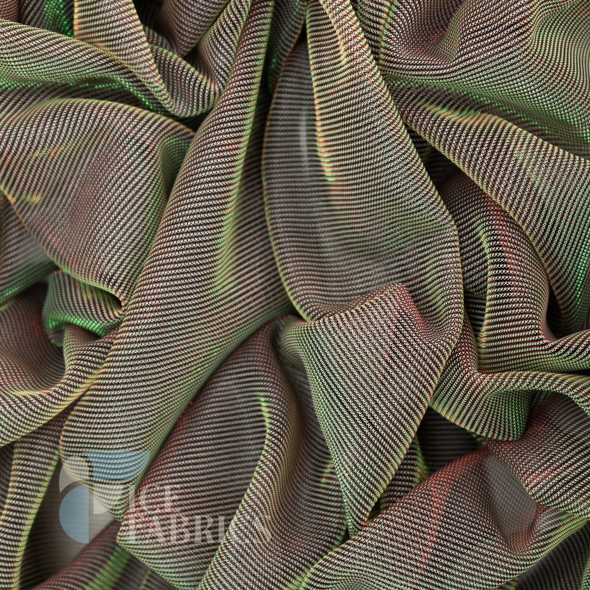 Shimmery Reflective Metallic Mesh Fabric