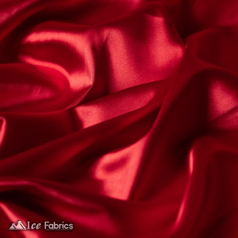 Silky Charmeuse Stretch Satin Fabric Fashion Fabric Red