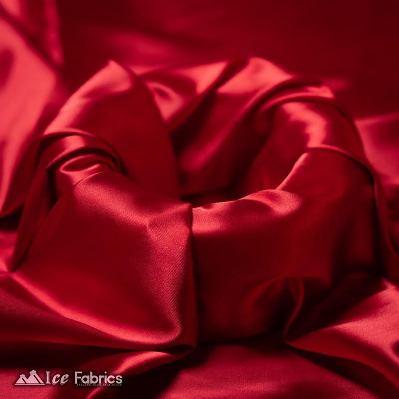Silky Charmeuse Stretch Satin Fabric Fashion Fabric Red