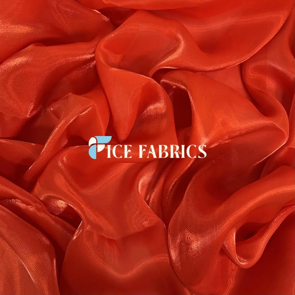 Red Crystal Reflective Liquid Chiffon Fabric