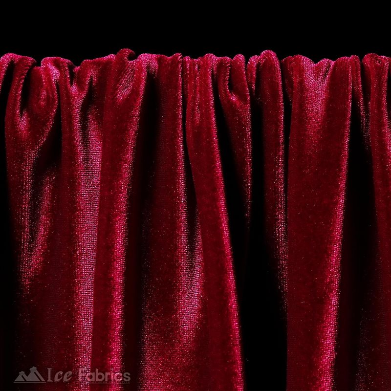 Ice Fabrics Stretch Velvet Fabric Soft and Smooth ICE FABRICS Red