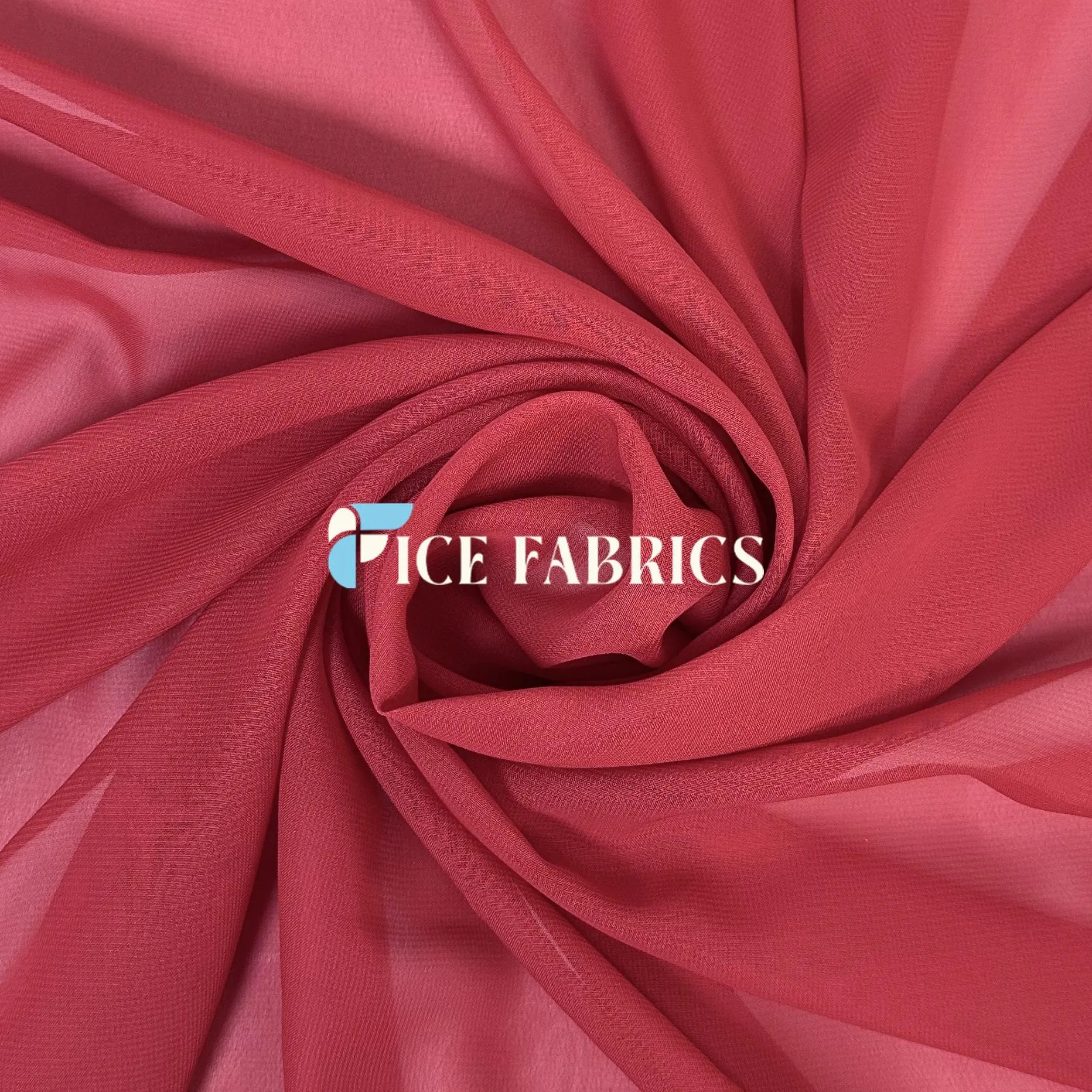 Red Mia Chiffon Fabric / 60’’ Wide Soft chiffon Sheer Fabric